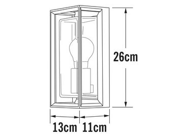 KONSTSMIDE LED Außen-Wandleuchte, LED wechselbar, Warmweiß, Wand-laterne Landhaus-stil, Fassadenbeleuchtung Hauswand, Höhe: 26cm