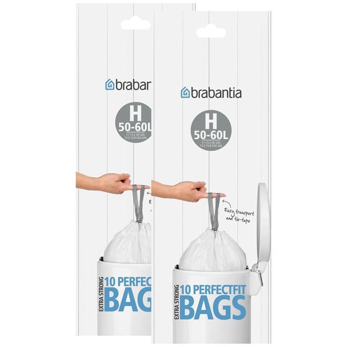 Brabantia Müllbeutel 2x Brabantia Smartfix 50 l (H), 10 Müllbeutel