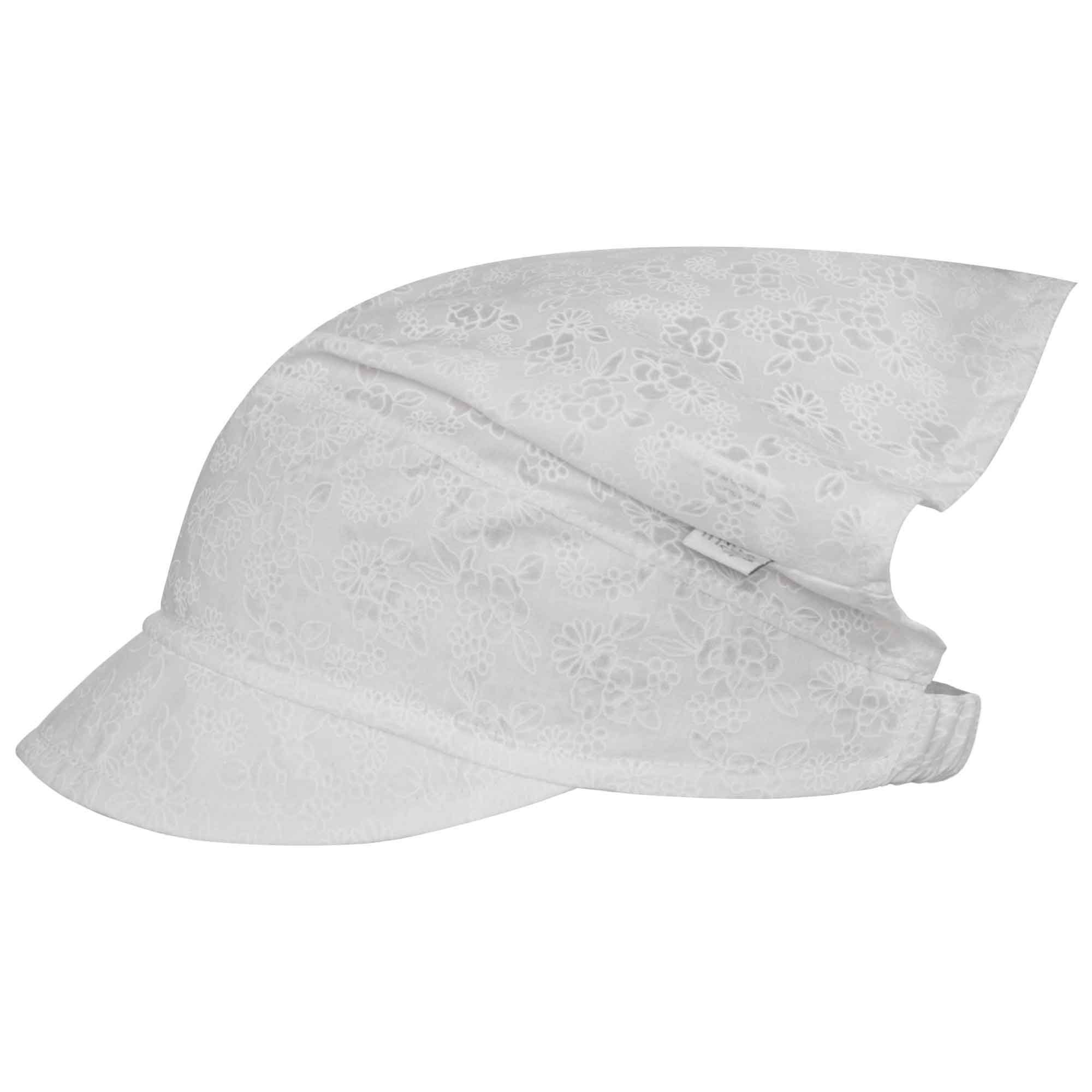 Schirmmütze Maja Babymütze Kopftuch F.P.H. Sommermütze Weiß3 Mädchenmütze