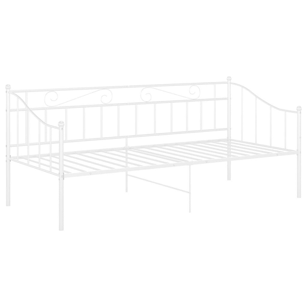vidaXL Bett Schlafsofa Bettgestell Weiß Metall 90x200 cm