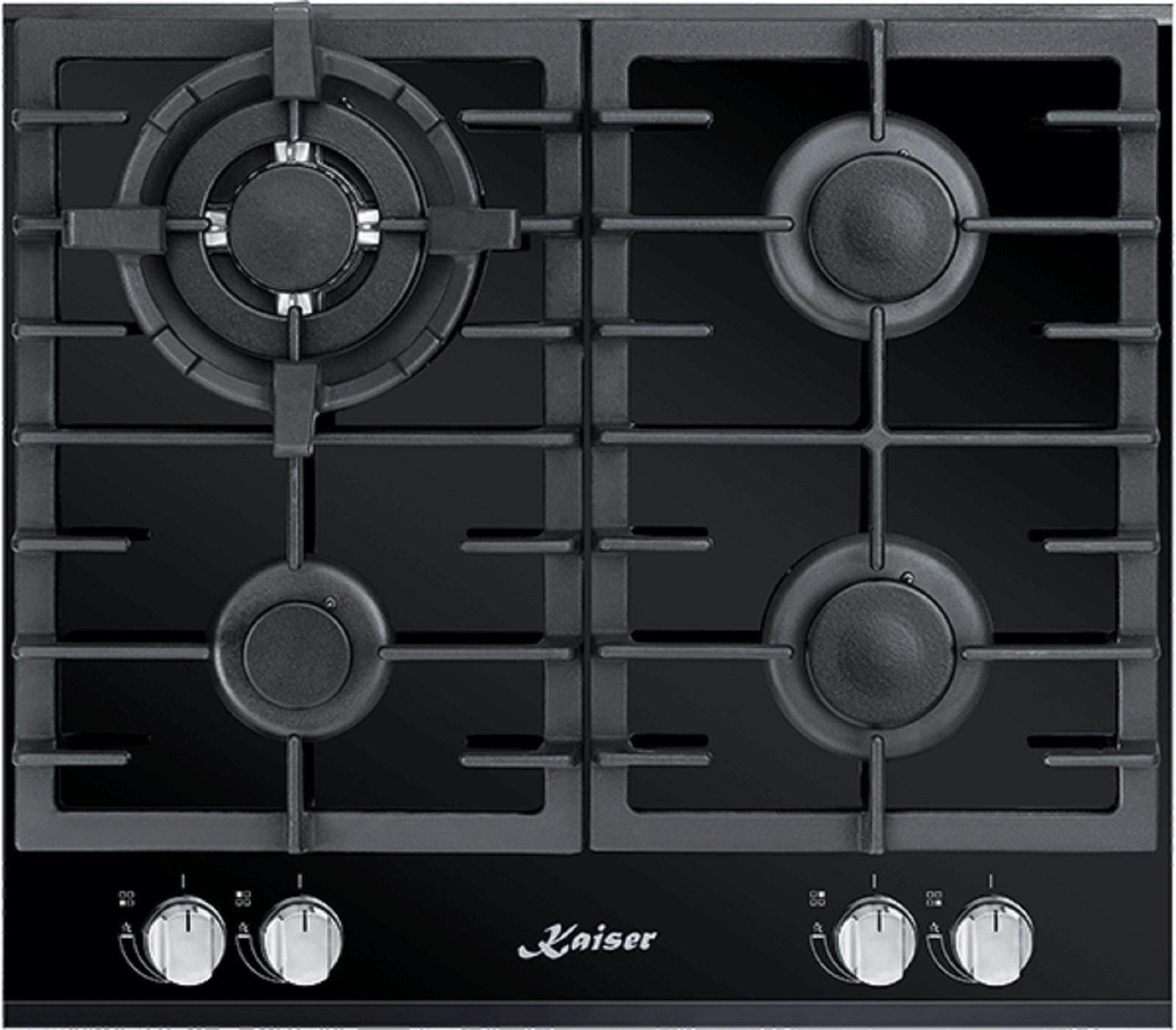 Kaiser Küchengeräte Gas-Kochfeld 60cm 4 Brenner WOK 3,8 kW WOK KCG 6380 Turbo