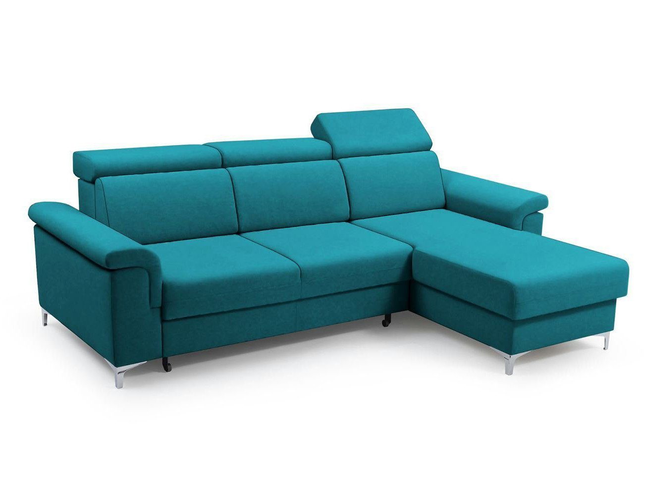 Beautysofa Ecksofa MARTIN im modernen Stil, Bettkasten, DL-Mechanismus, verstellbaren Kopfstützen, universelle Polsterecke mit Schlaffunktion