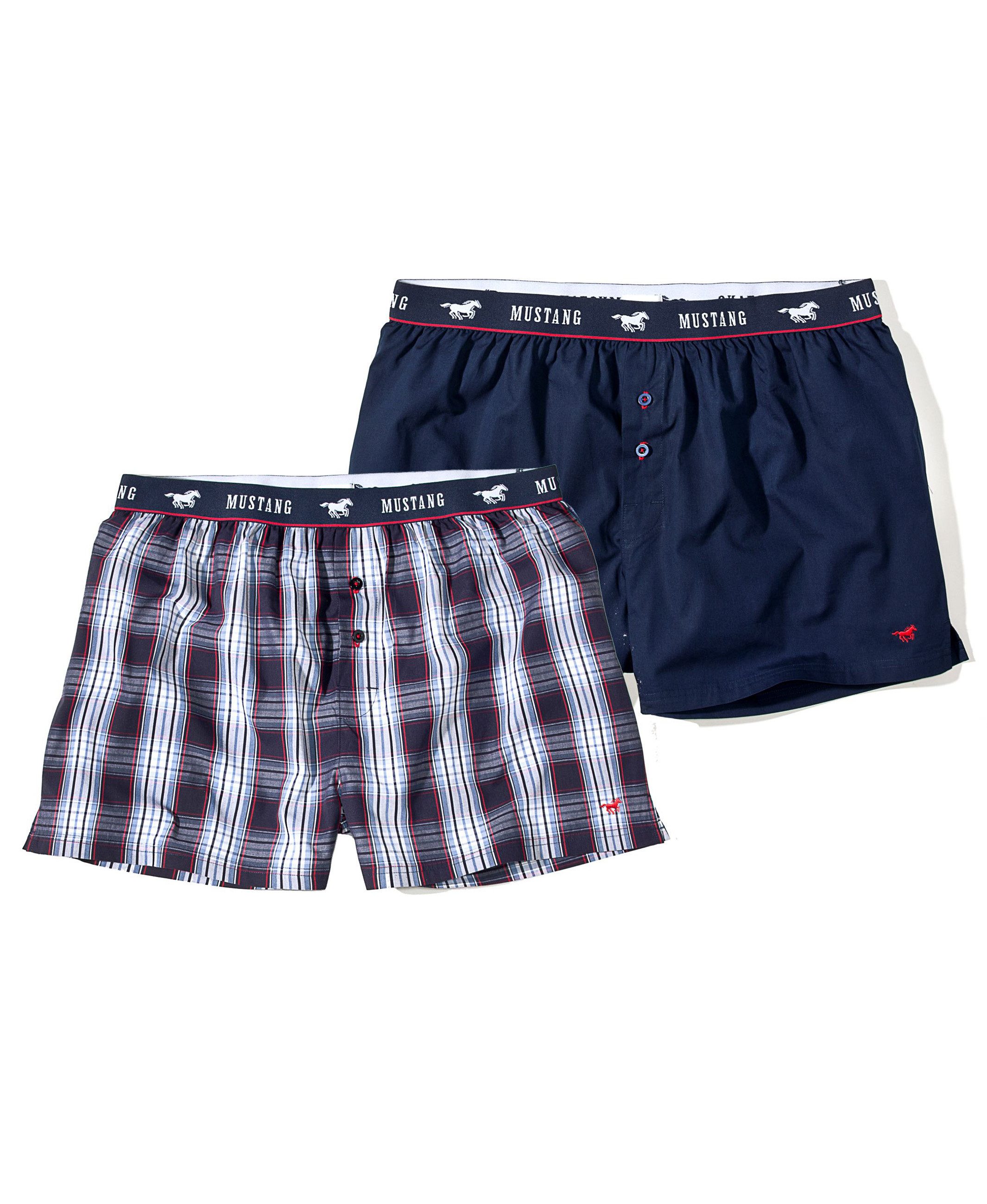 MUSTANG Boxershorts Woven Boxer Short Unterhose Unterwäsche (Set, 2-St) Beq günstig online kaufen