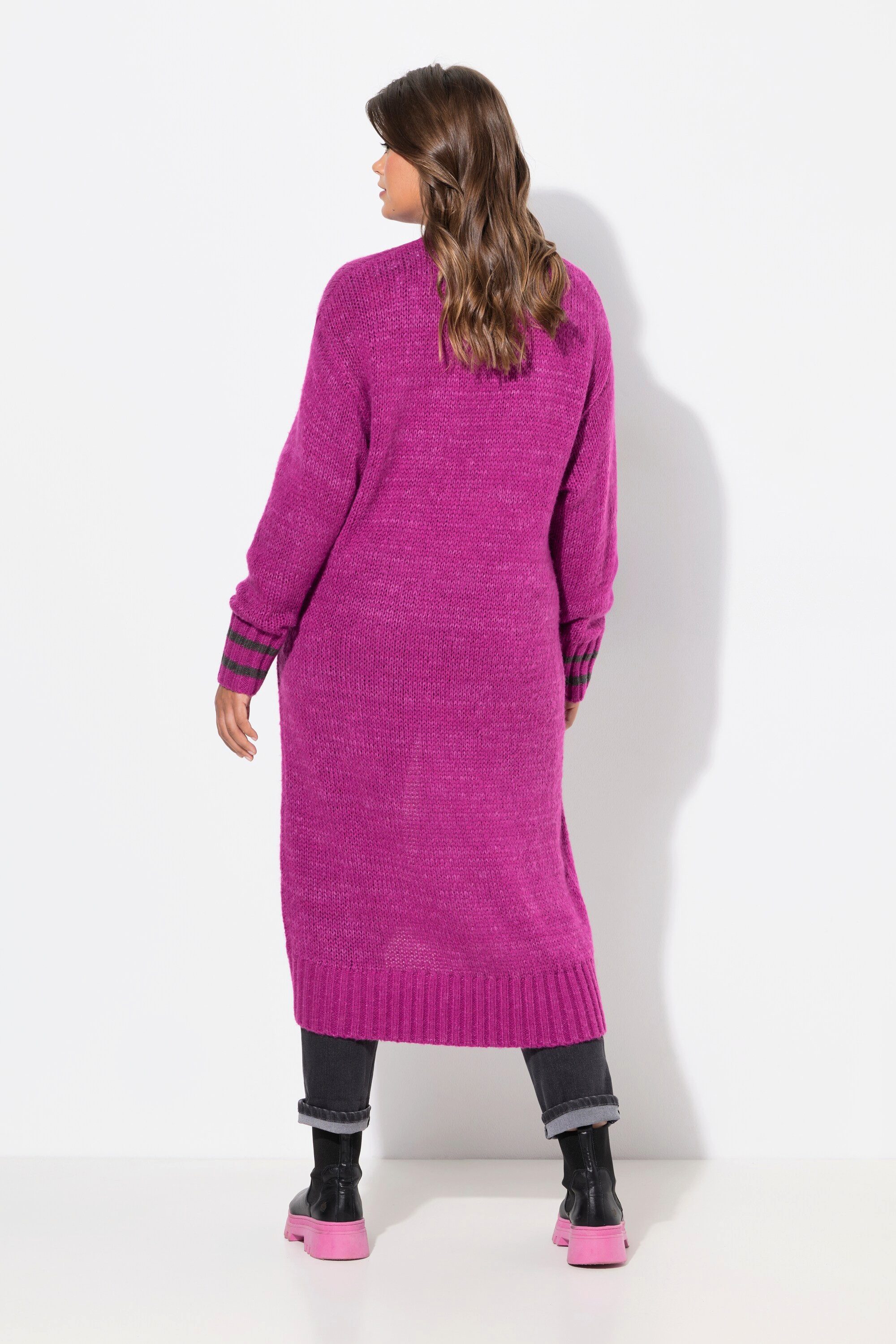 Laurasøn Strickjacke Lange Strickjacke Taschen Langarm