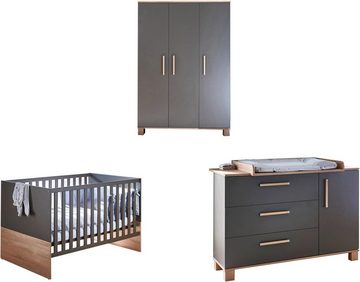 arthur berndt Babyzimmer-Komplettset Cloe, (Set, 3-St., Kinderbett, Schrank, Wickelkommode), Made in Germany; mit Kinderbett, Schrank und Wickelkommode