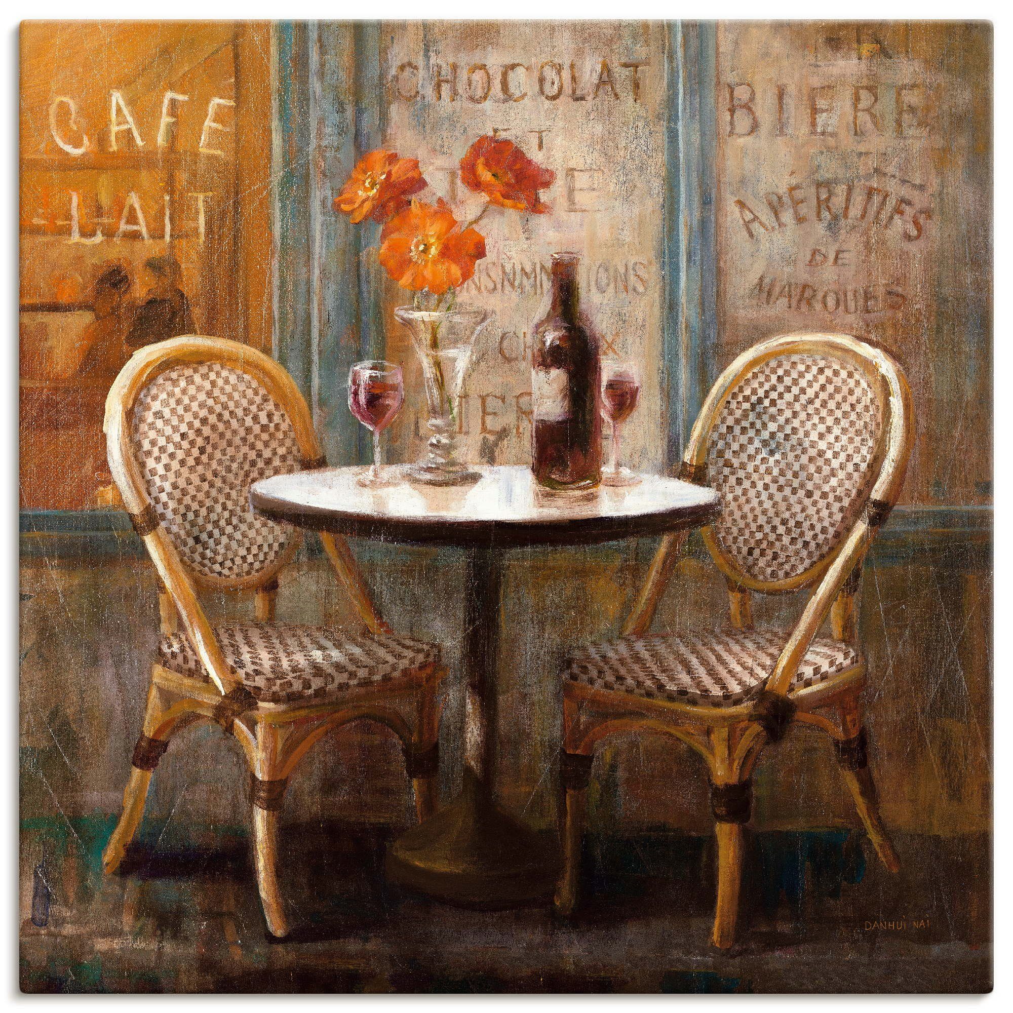 Artland Leinwandbild Triff mich im Cafe I, Restaurant & Cafés (1 St), auf Holzrahmen gespannt