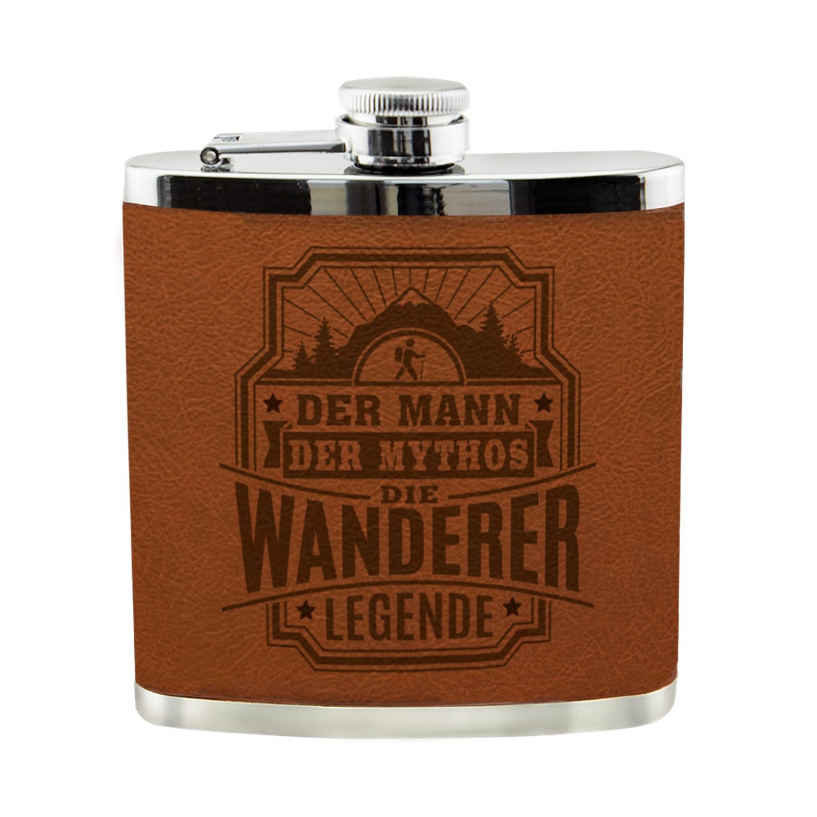 HTI-Living Flachmann Echter Kerl Flachmann Wanderer, Männer Trinkflasche mit Kunstleder