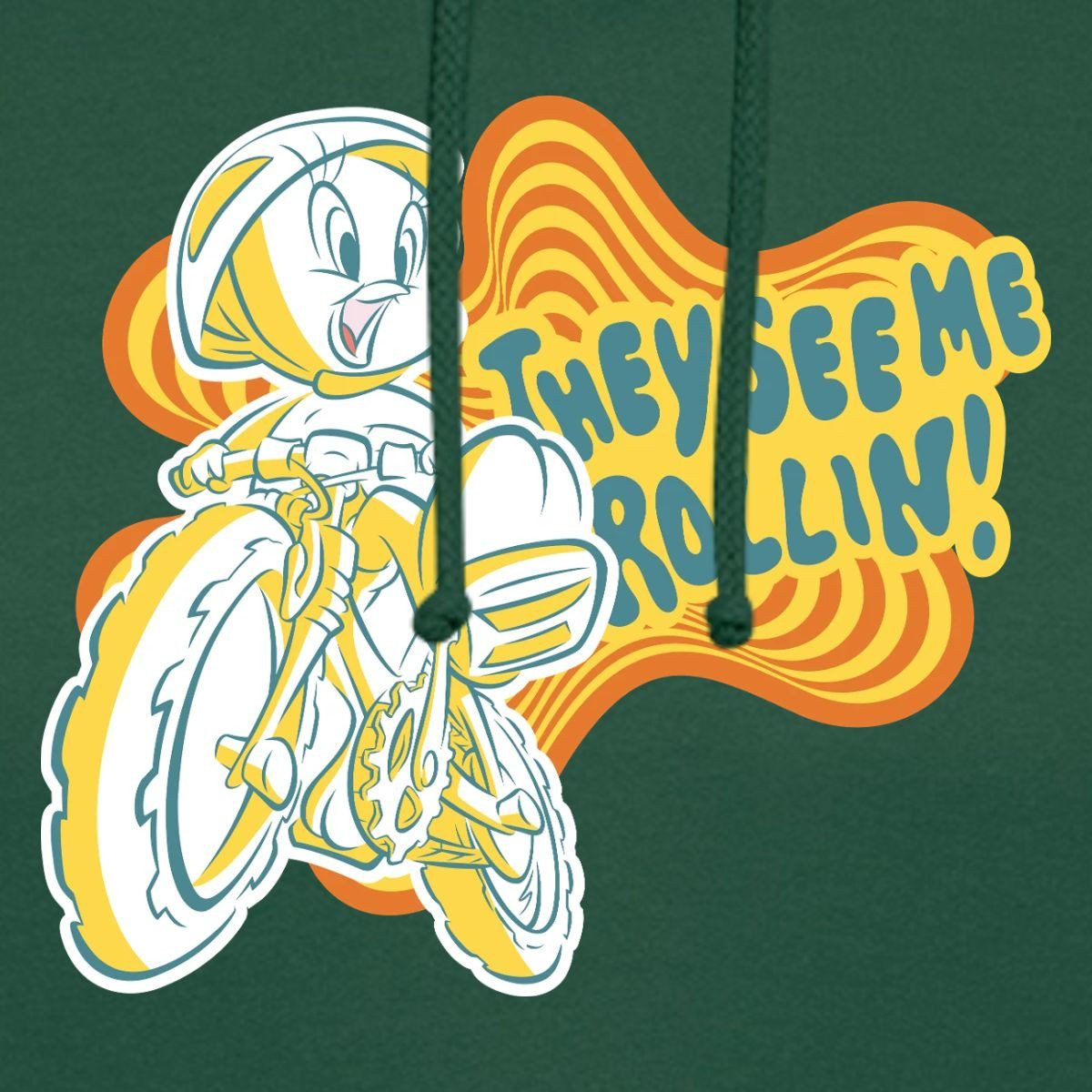 Spreadshirt Hoodie Looney Tunes They See Me Rollin' Tweety Fahrrad Unisex Hoodie (1-tlg)