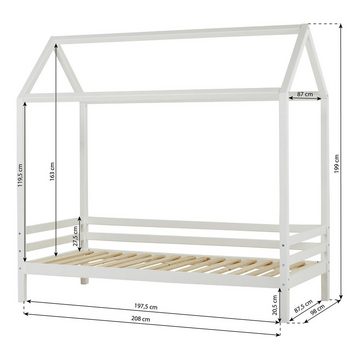 Hoppekids Hausbett Hausbett-Modul für Juniorbett ECO Dream 90x200 cm weiß