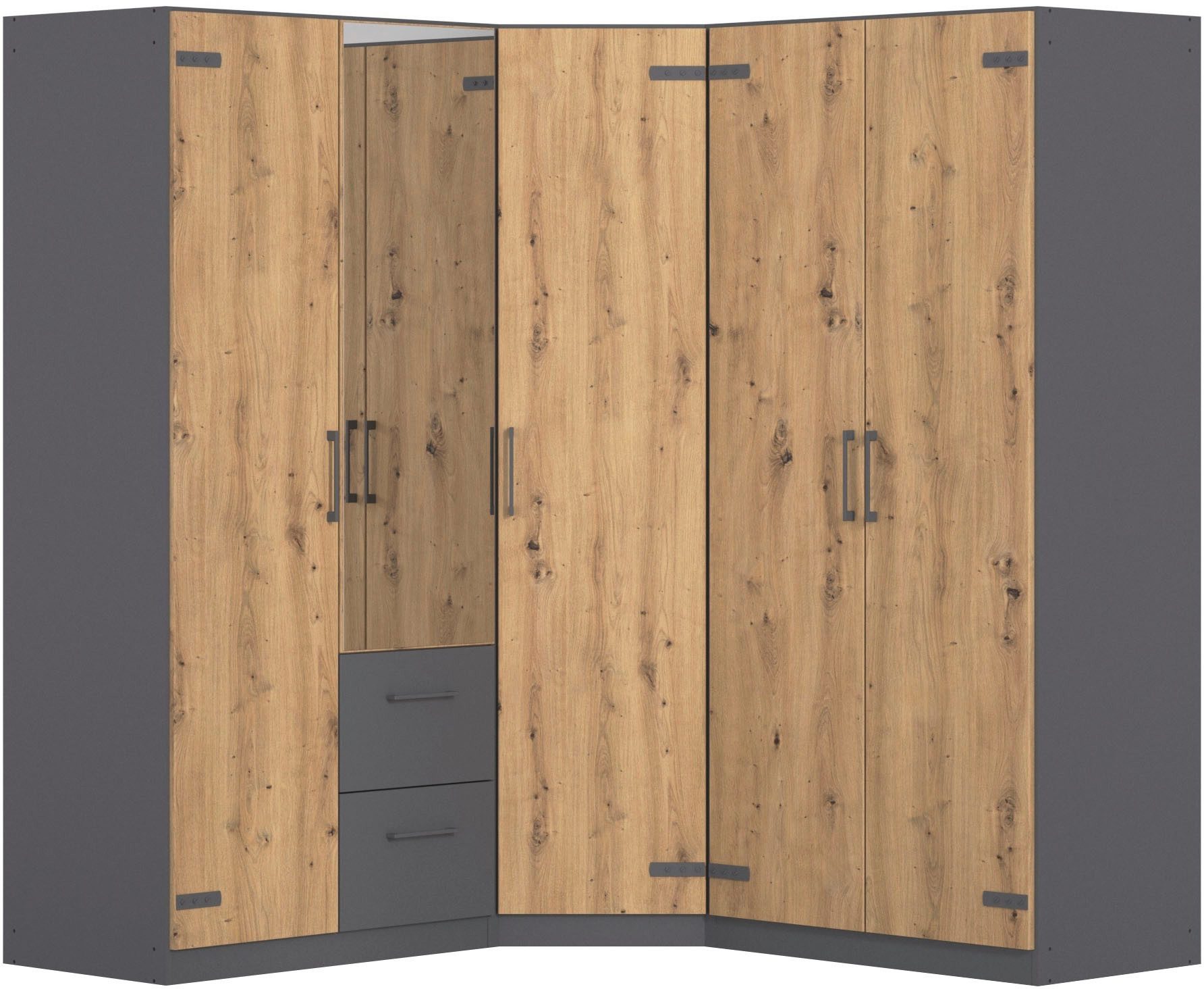 rauch Schrank-Set Holmes, mit Applikationen "Industrial Style"