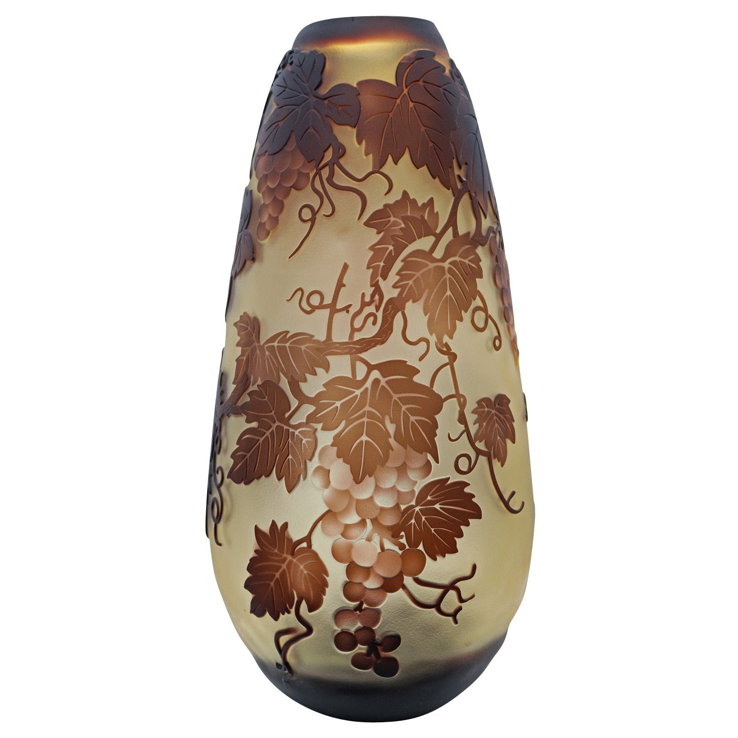 Aubaho Tischvase Vase Replika nach Galle Gallé Weinreben Glas  Antik-Jugendstil-Stil Kopie c12