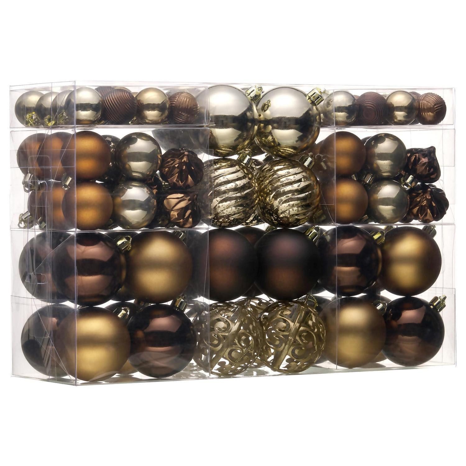 LuxusKollektion Weihnachtsbaumkugel Weihnachtskugeln 100er Set Bronze/Gold