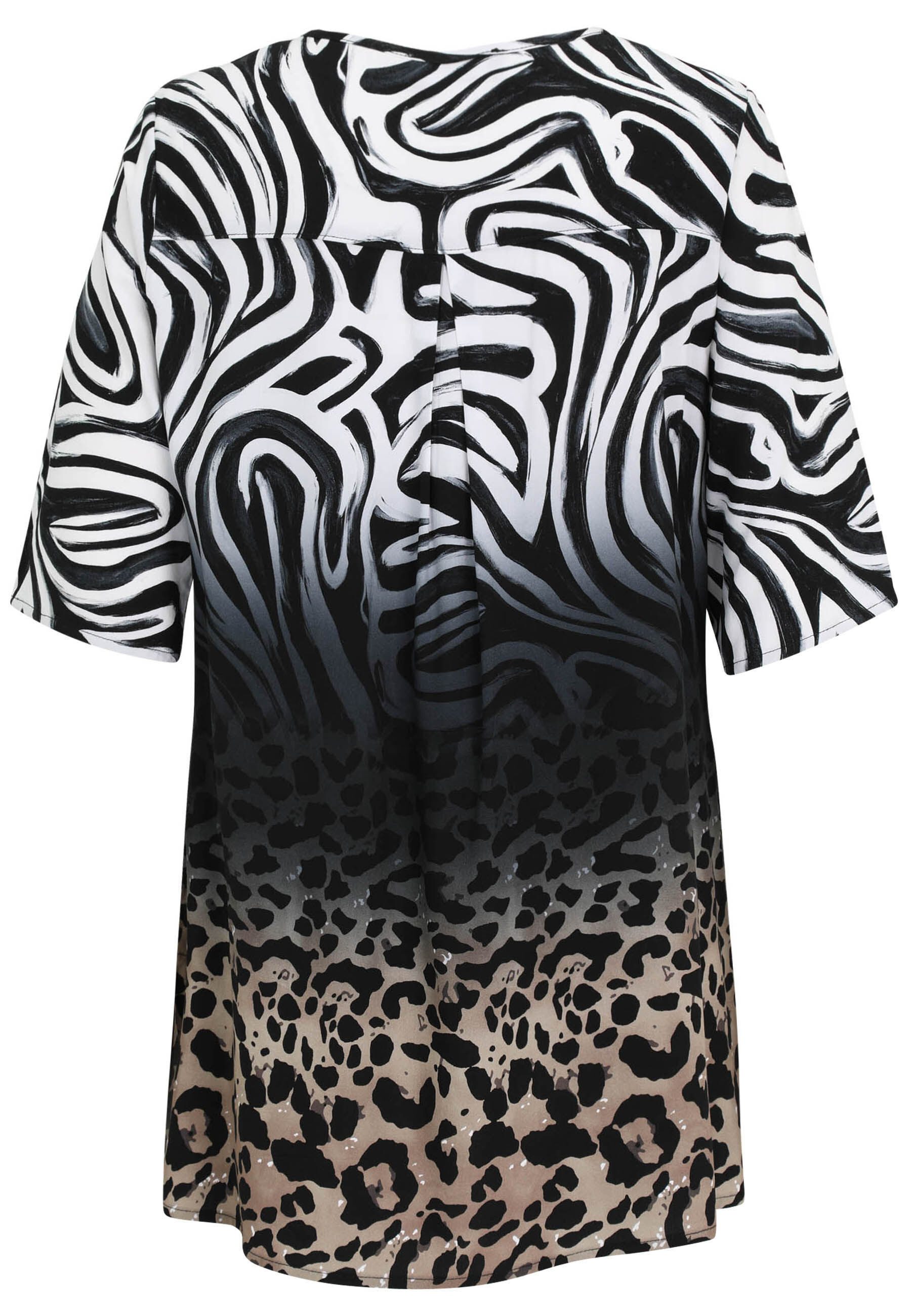 Doris Streich Kurzarmbluse (1-tlg) mit animalprint
