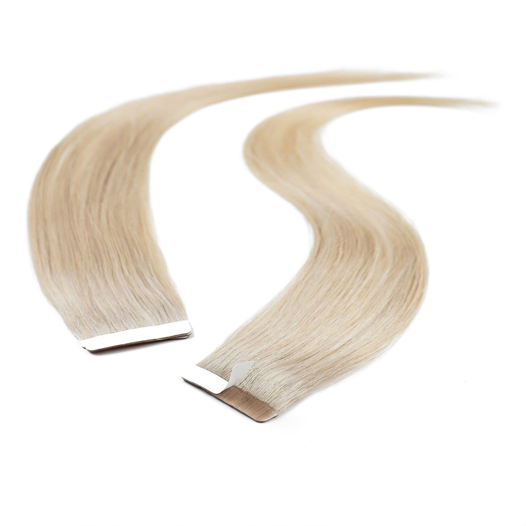 hair2heart Echthaar-Extension Tape Extensions glatt #10/1 Hell-Lichtblond Asch 40cm