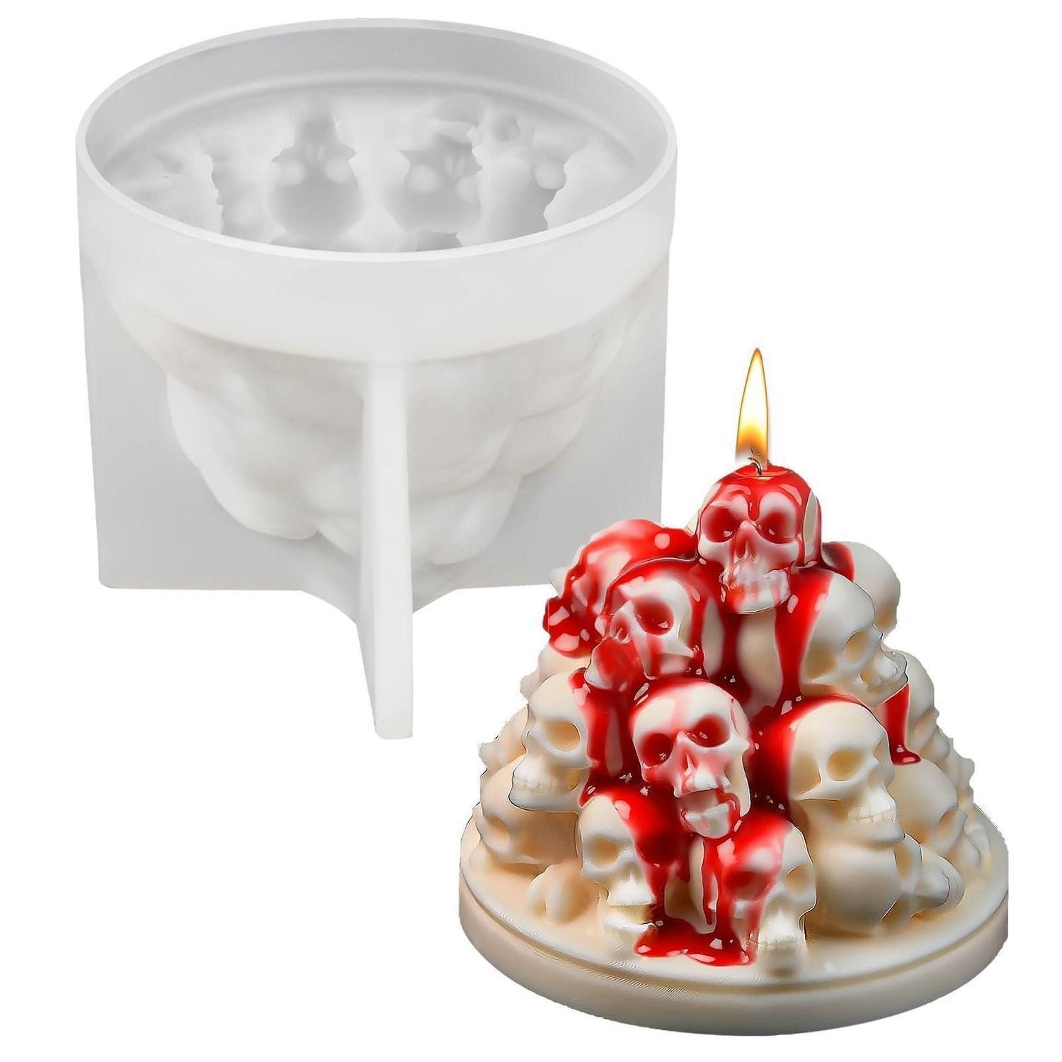 LuxusKollektion Silikonform 3D Totenkopf Silikonform Halloween Kerzen Gießen, (1-tlg)