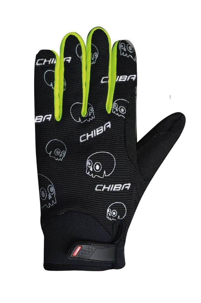 Fahrradhandschuhe CHIBA Bones - Radhandschuhe kurzfinger schwarz/neongelb, S