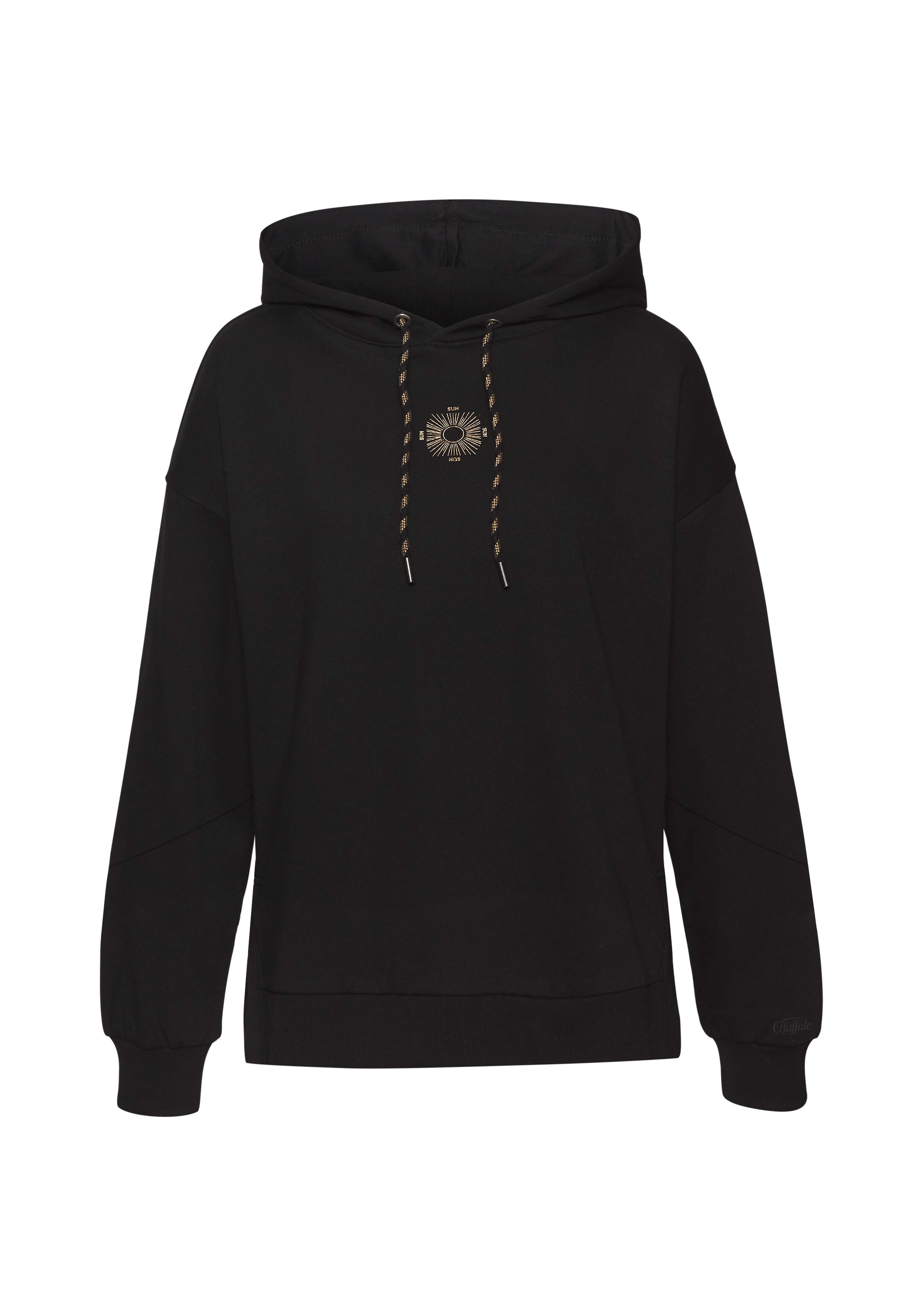 Buffalo Hoodie, Kapuzensweatshirt mit großem Rückenprint- mit Glanz-Effekt, günstig online kaufen