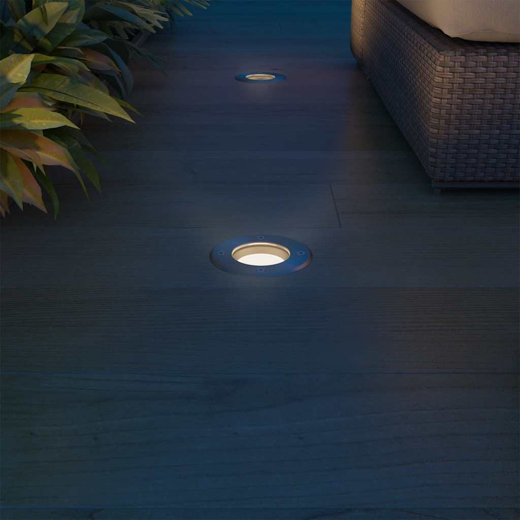 vidaXL LED Einbaustrahler LED-Bodeneinbaustrahler 3 Stk. Outdoor Rund