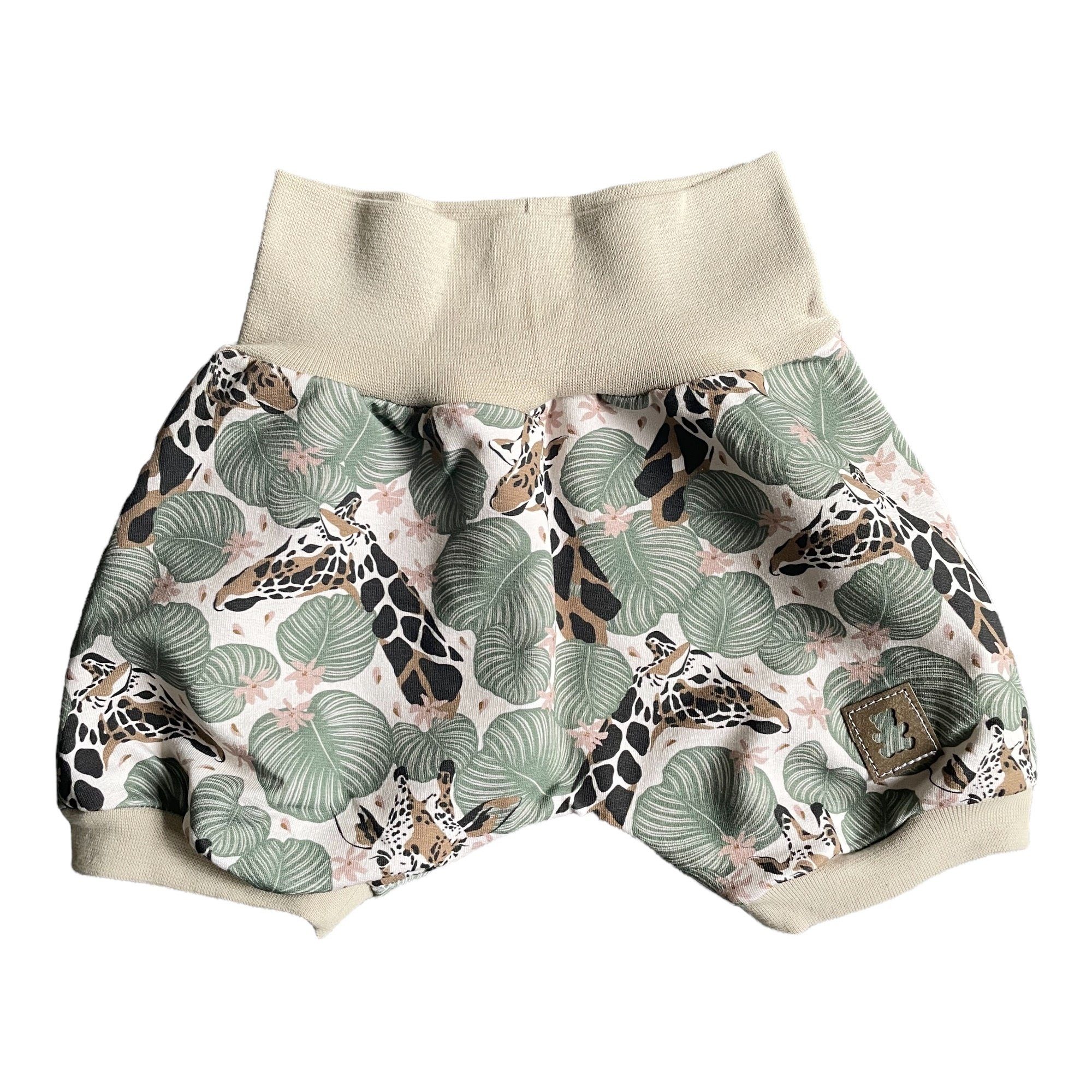 "Giraffe" Shorts Baby Body mit Set grün/beige kennydoo Design teilig) (2 & niedlichem Kinder-