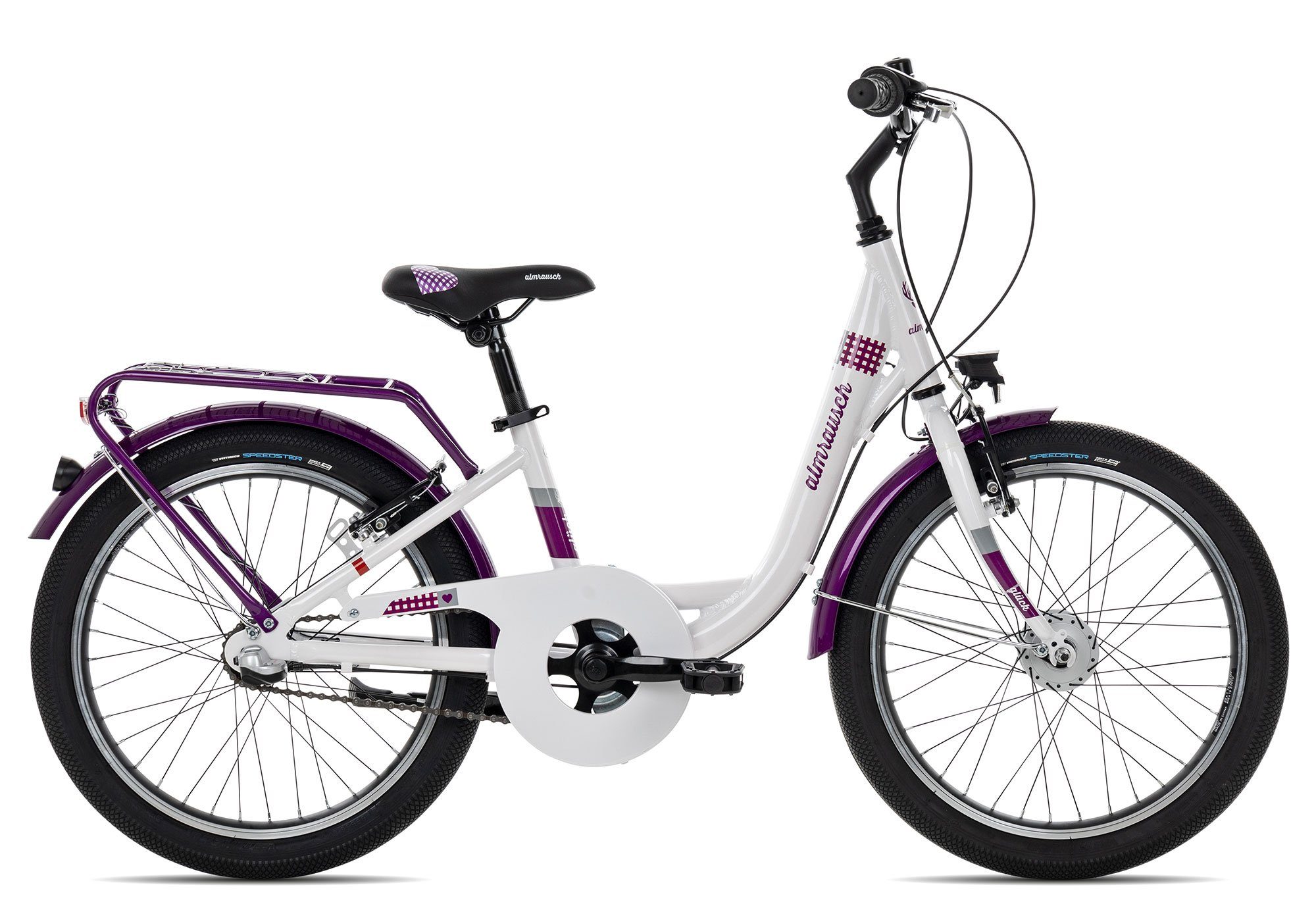 Almrausch Kinderfahrrad Glück 3 20 Nexus 2023, 3 Gang Shimano Nexus 3 Rücktritt Schaltwerk, Nabenschaltung Rücktritt, Kinderfahrrad 20 Zoll weiß