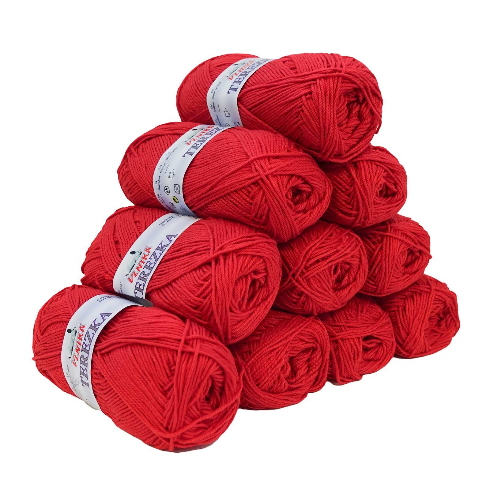 Häkelwolle 10 x 50g Strickgarn TEREZKA 100% Baumwolle Baumwollgarn Häkelgarn