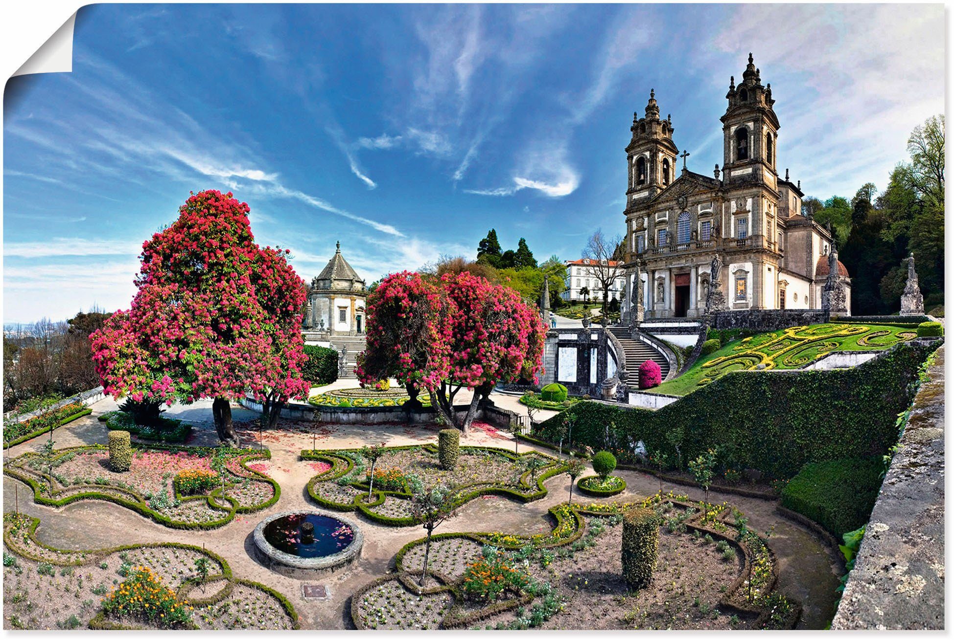 Versandhandelsseite Artland Wandbild Bom Jesus oder als Poster - Braga do Gebäude in Monte Leinwandbild, (1 Alubild, versch. Größen Portugal, in St), Wandaufkleber