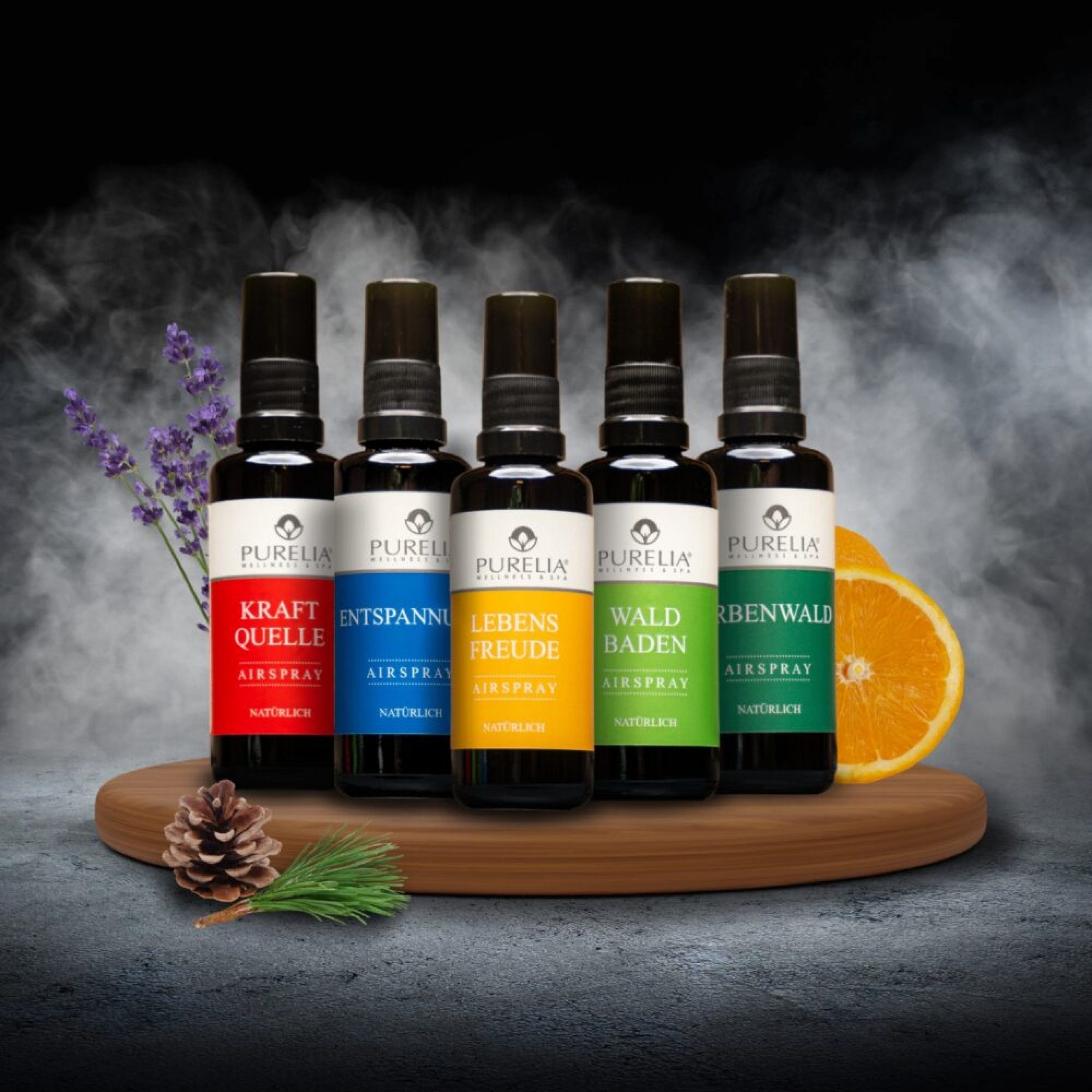 Purelia Raumduft PURELIA Airspray Lebensfreude 50 ml Hochwertige ätherische Öle