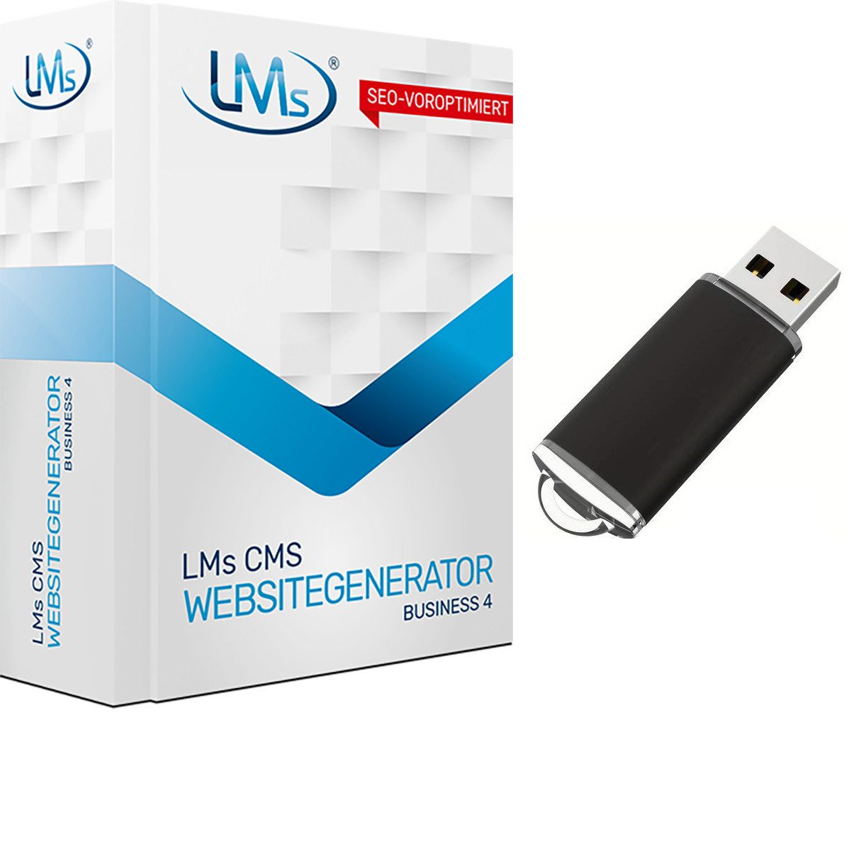 LMs CMS Websitegenerator, Software zum Erstellen einer Webseite mit KI auf USB-Stick (SEO Voroptimiert, keine Programmierkenntnisse erforderlich)