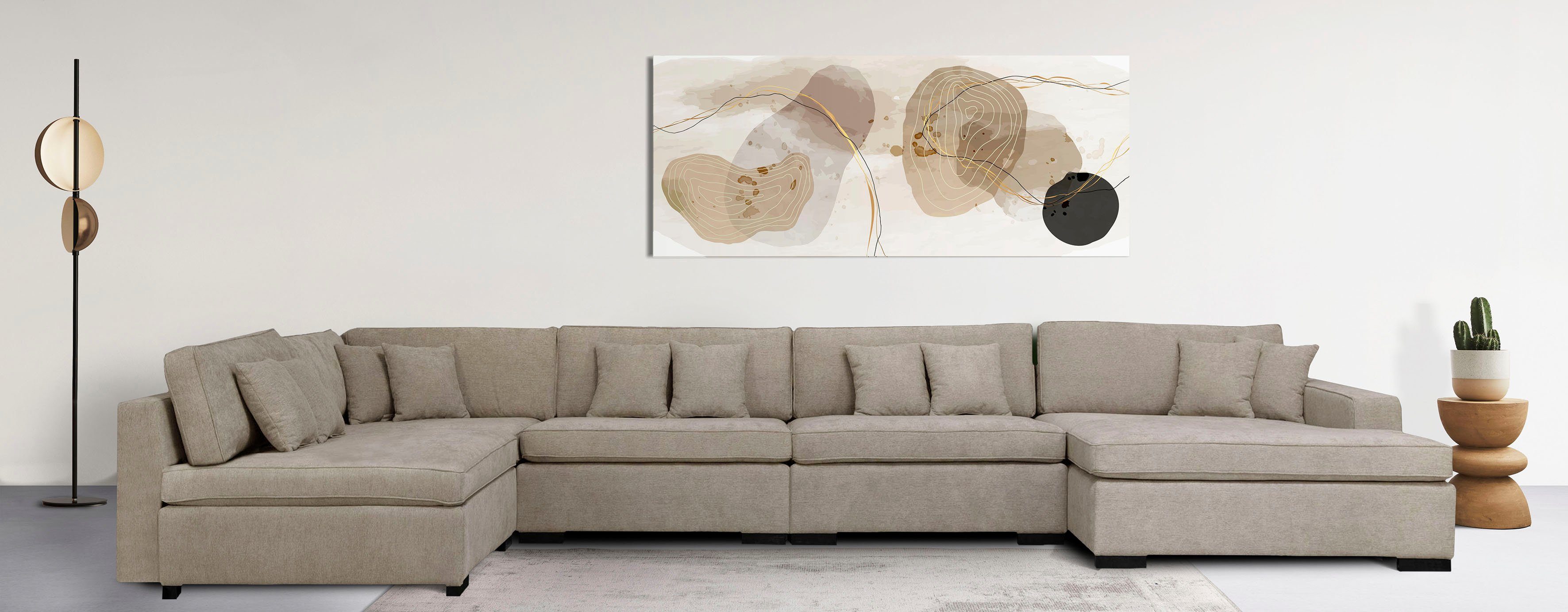 Home affaire Wohnlandschaft Skara XXL U-Form, Lounge-Sofa XXL mit Federkern-Polsterung, in vielen Bezugsvarianten