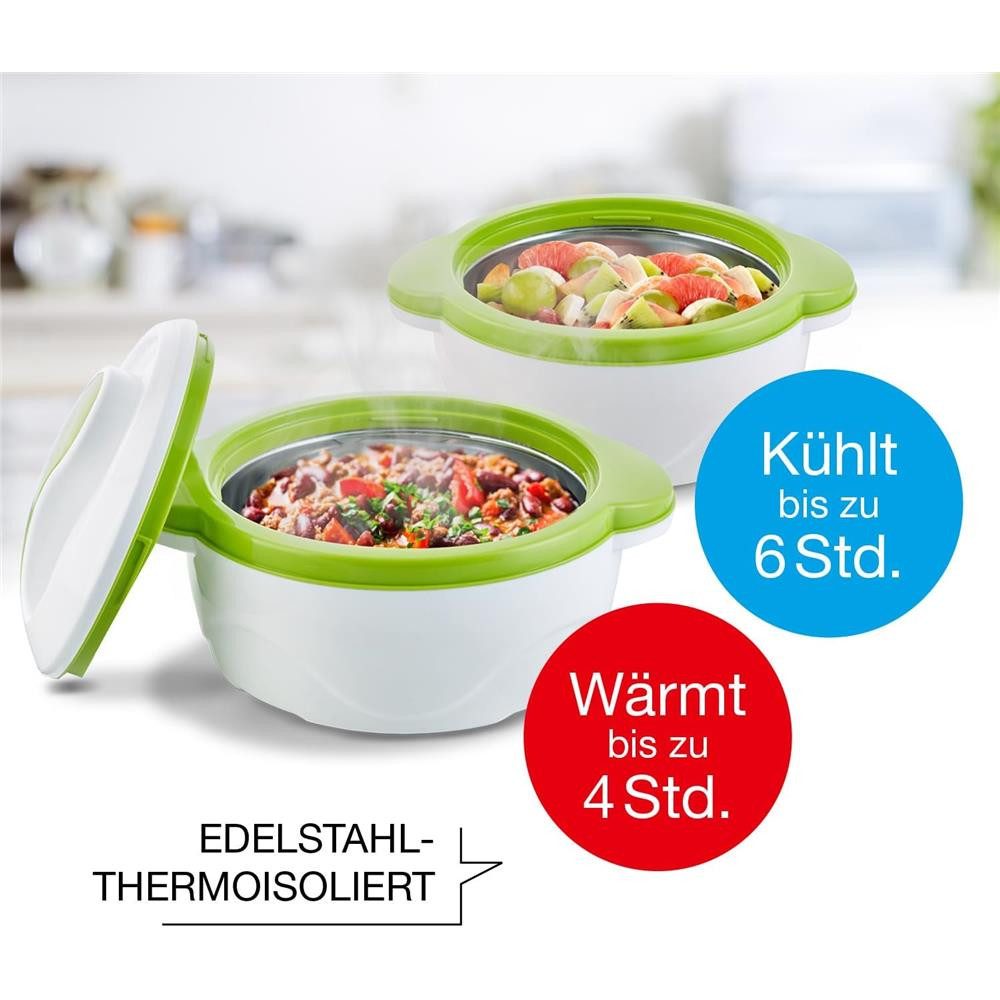 Telewelt Thermoschüssel Thermoschüsselset mit Deckel Wärmebehälter für Grillgut, Doppelwandige Isolierung