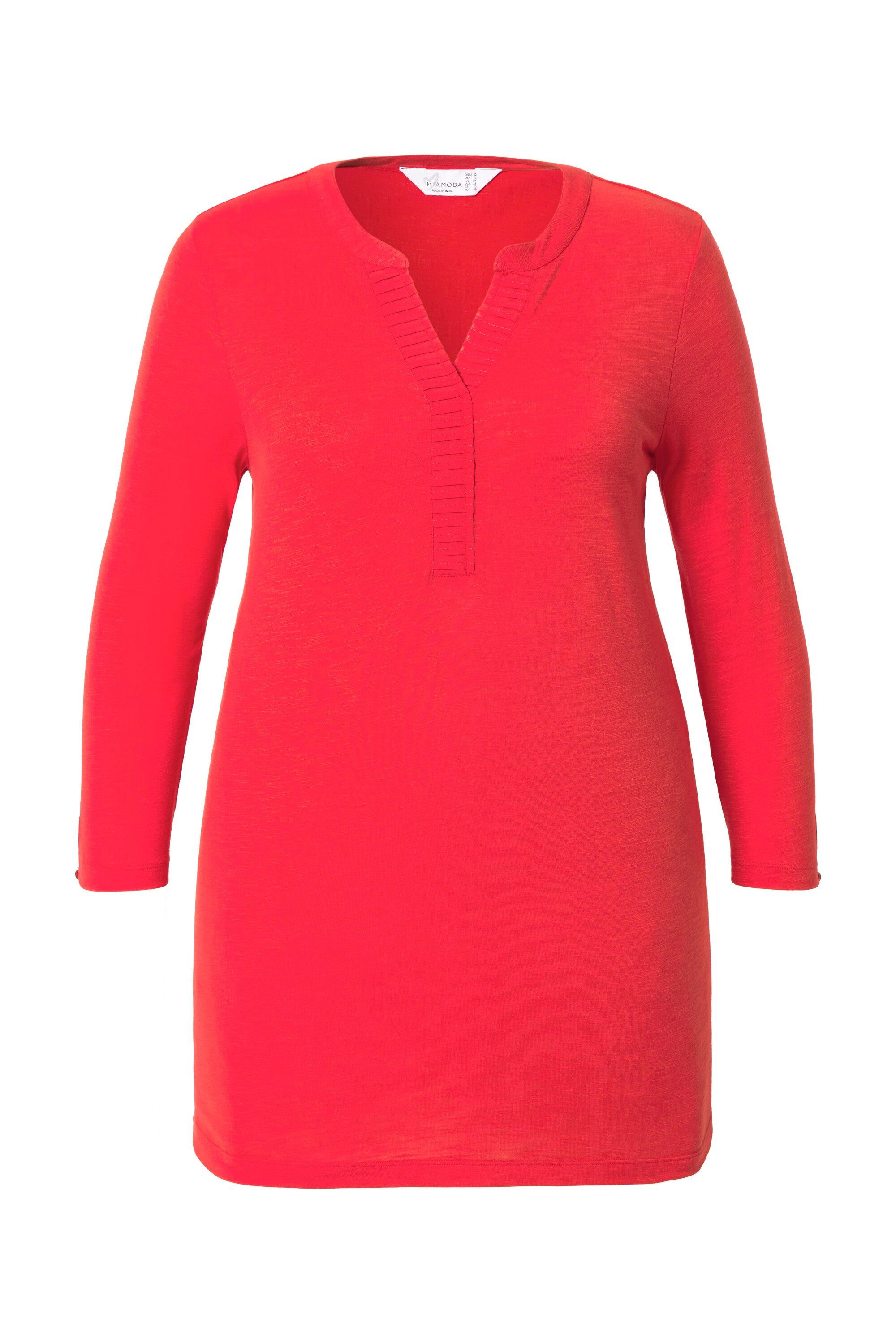 MIAMODA T-Shirt Blusenshirt Straight Fit Ausschnitt mit Chiffon günstig online kaufen