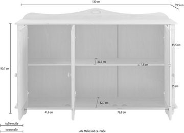 Home affaire Sideboard Adele, 3-türig, Breite 130 cm, aus massiver Kiefer