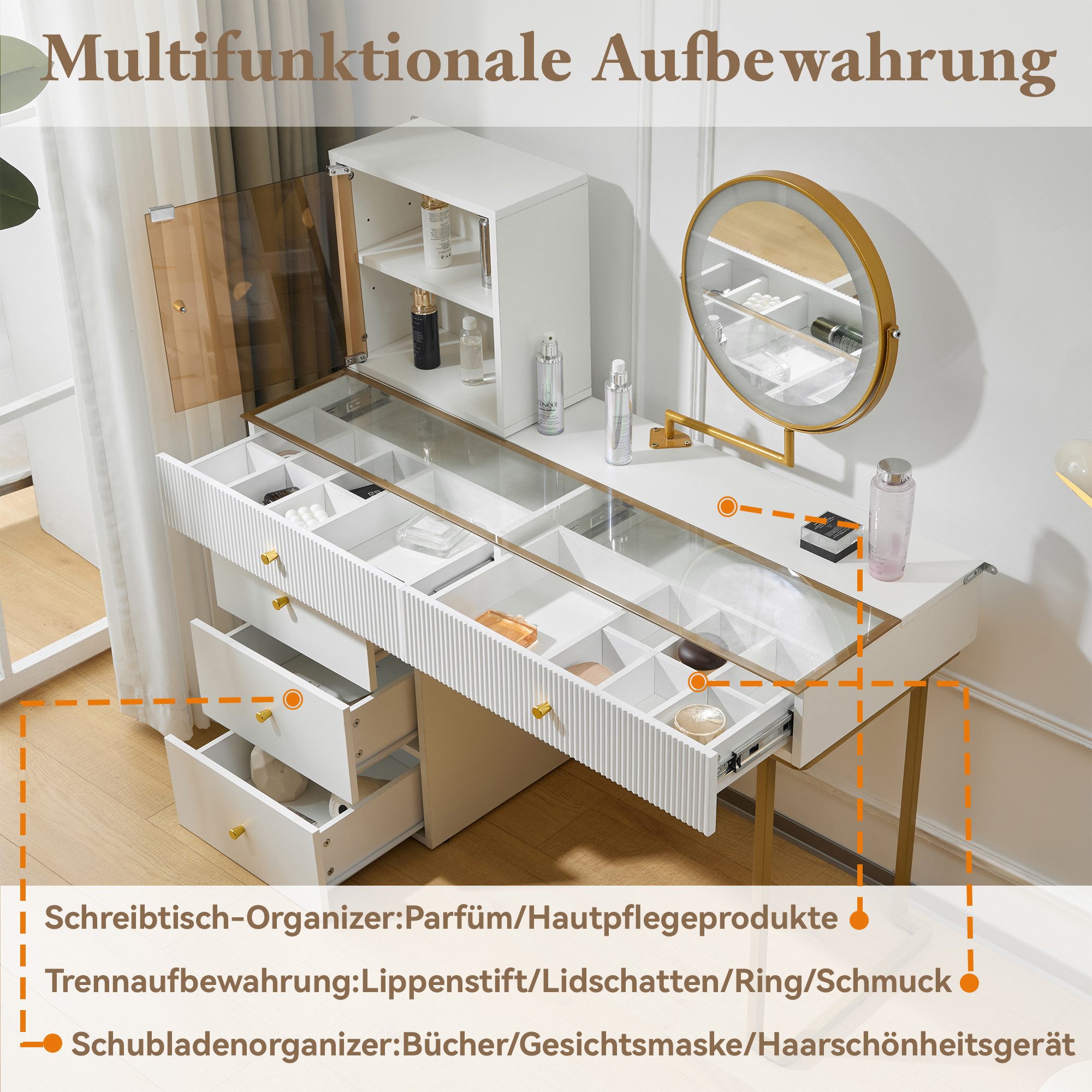 DOPWii Schminktisch Schminktisch Set mit LED-beleuchtetem günstig online kaufen