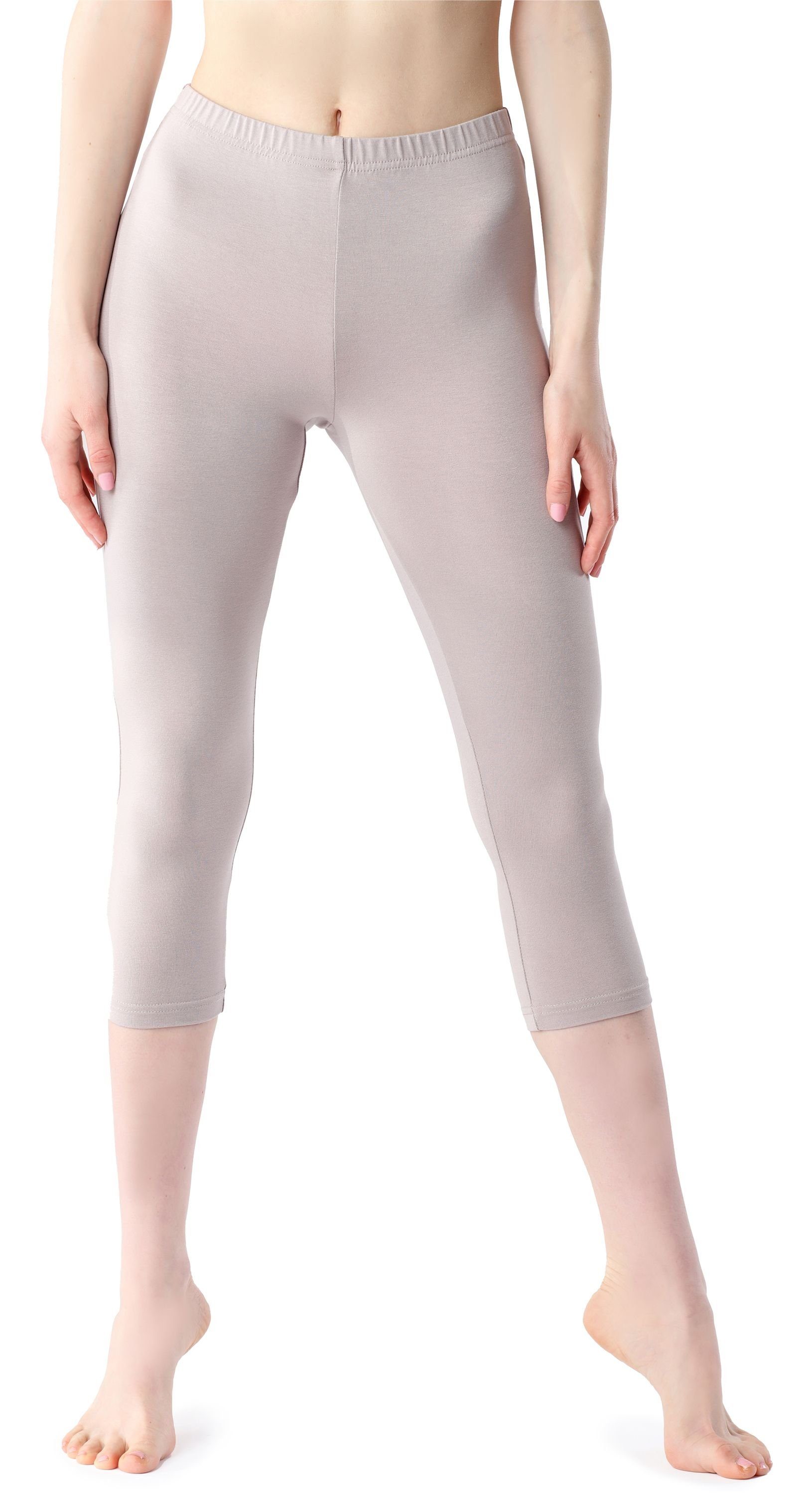 Bellivalini Leggings Damen Leggings 3/4 aus Viskose BLV50-204 (1-tlg) elastischer Bund Caffelatte