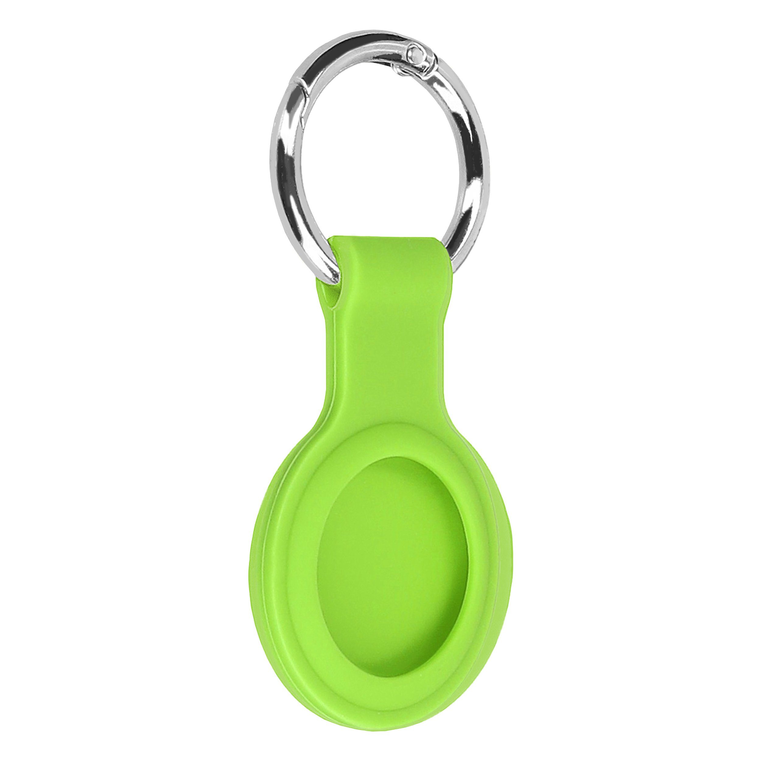 Cradys Schlüsselanhänger Schlüsselanhänger für AirTag aus Silikon grün