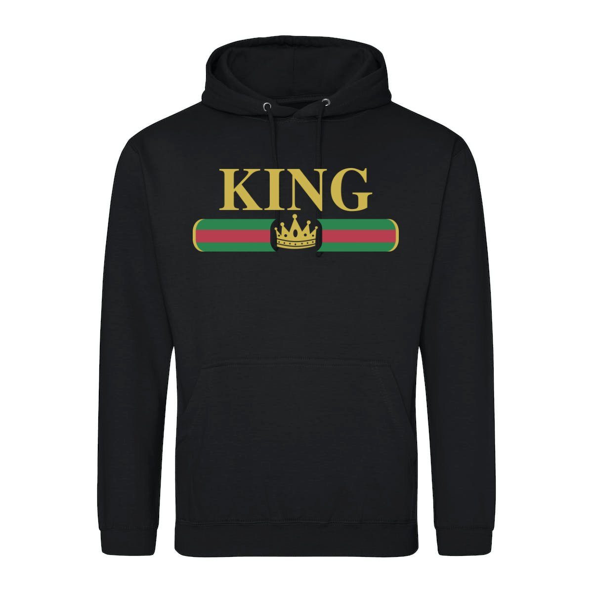 Couples Shop Kapuzenpullover King & Queen Hoodie Pullover für Paare mit trendigem Print im Partner Look