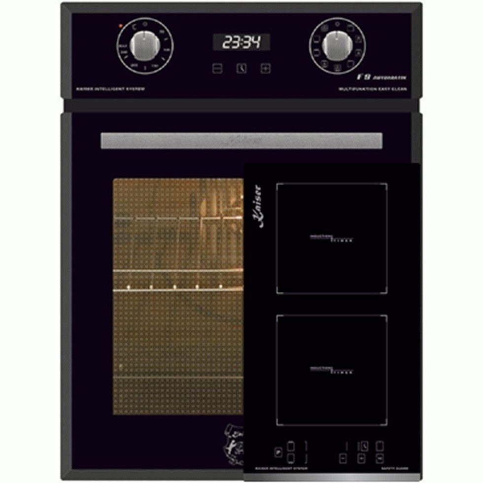 Kaiser Küchengeräte Backofen-Set Herd Set Autark Einbaubackofen 45 cm, Autark, 50 L, 9 Funktionen+Induktions-Kochfeld 29 cm, Funktionsdisplay,TouchControl EH 4747+KCT 3726 FI, mit 1-fach-Teleskopauszug