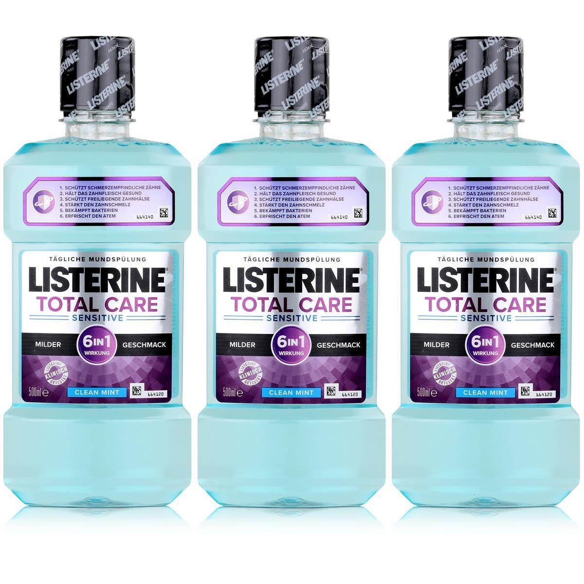 Listerine Mundspülung, »Listerine Total Care Sensitive 500ml - Hält ihren  Atem frisch (3er Pack)«