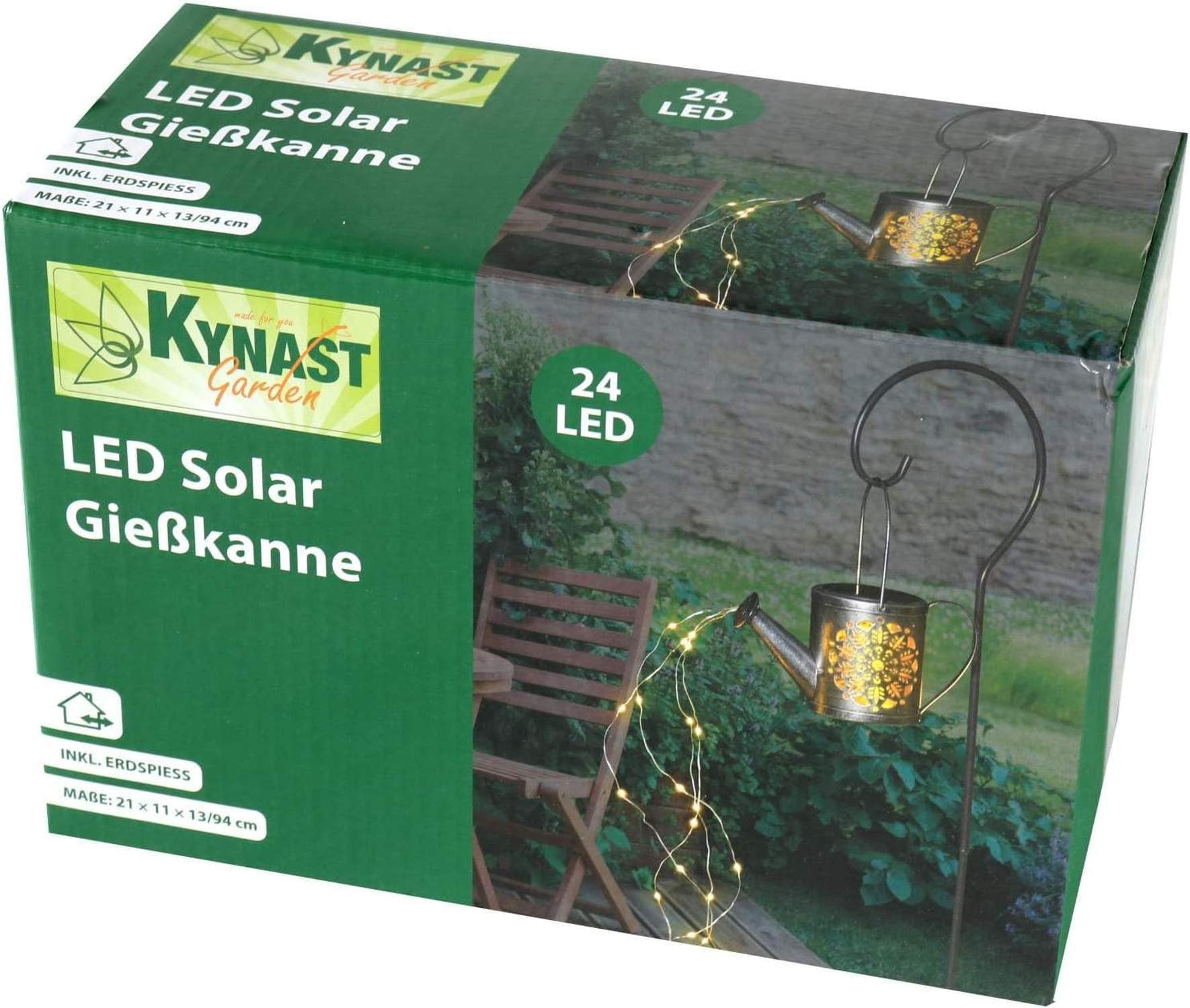 Kynast Garden LED Solarleuchte Solar Gießkanne mit LED Wasserfall Lichteffekt Gartenstecker