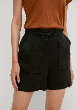 Comma Hose & Shorts Regular: Shorts aus Leinen Ziernaht