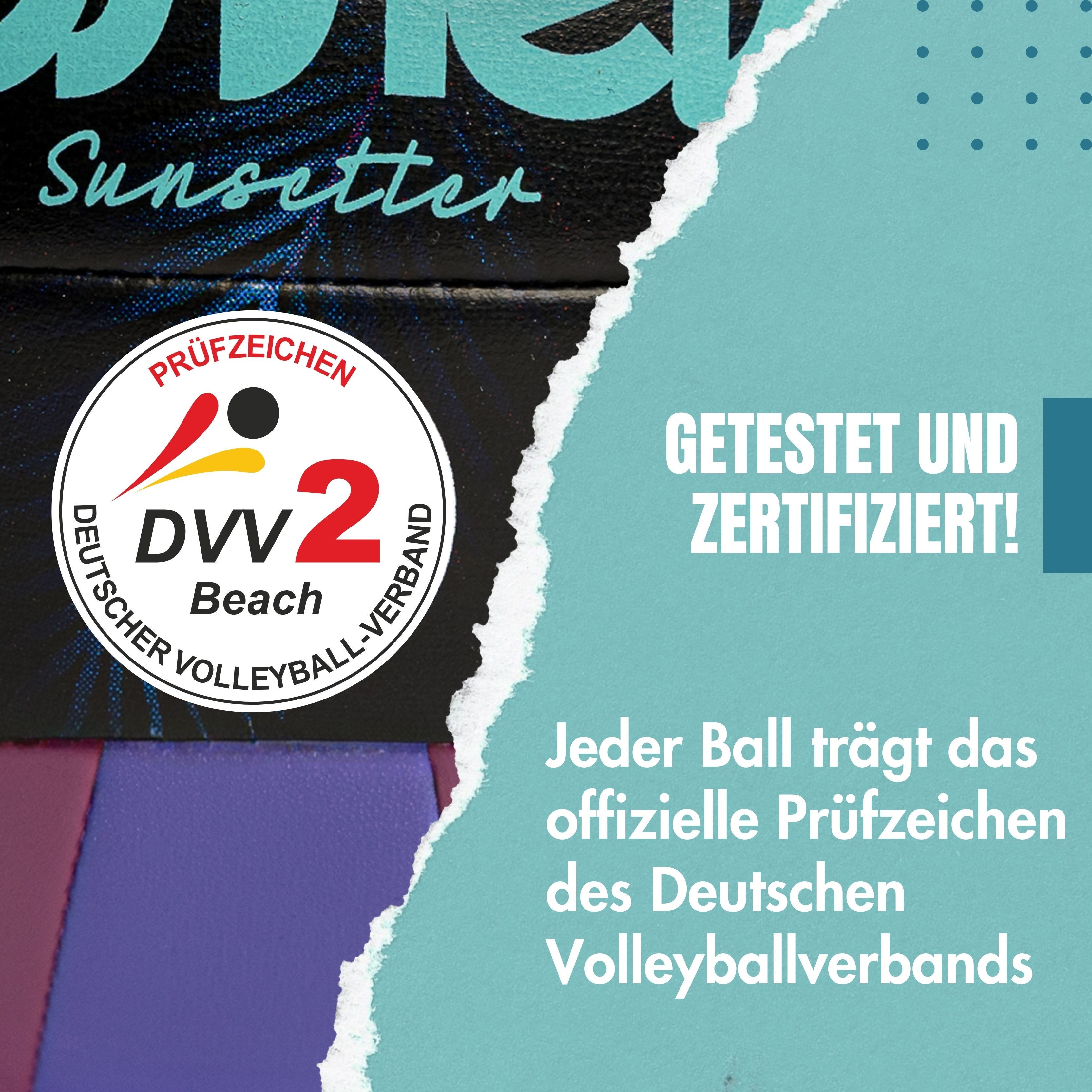 Momevo Beachvolleyball Offizieller Beachvolleyball - DVV zertifiziert, weich und robust, tolle Geschenkidee