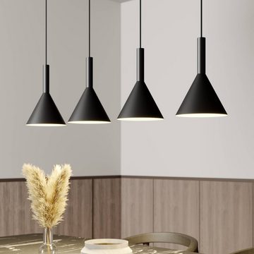 Arcchio Hängeleuchte Tadej, dimmbar, Leuchtmittel nicht inklusive, Modern, Stahl, Schwarz, weiß, 4 flammig, E27, Deckenlampe