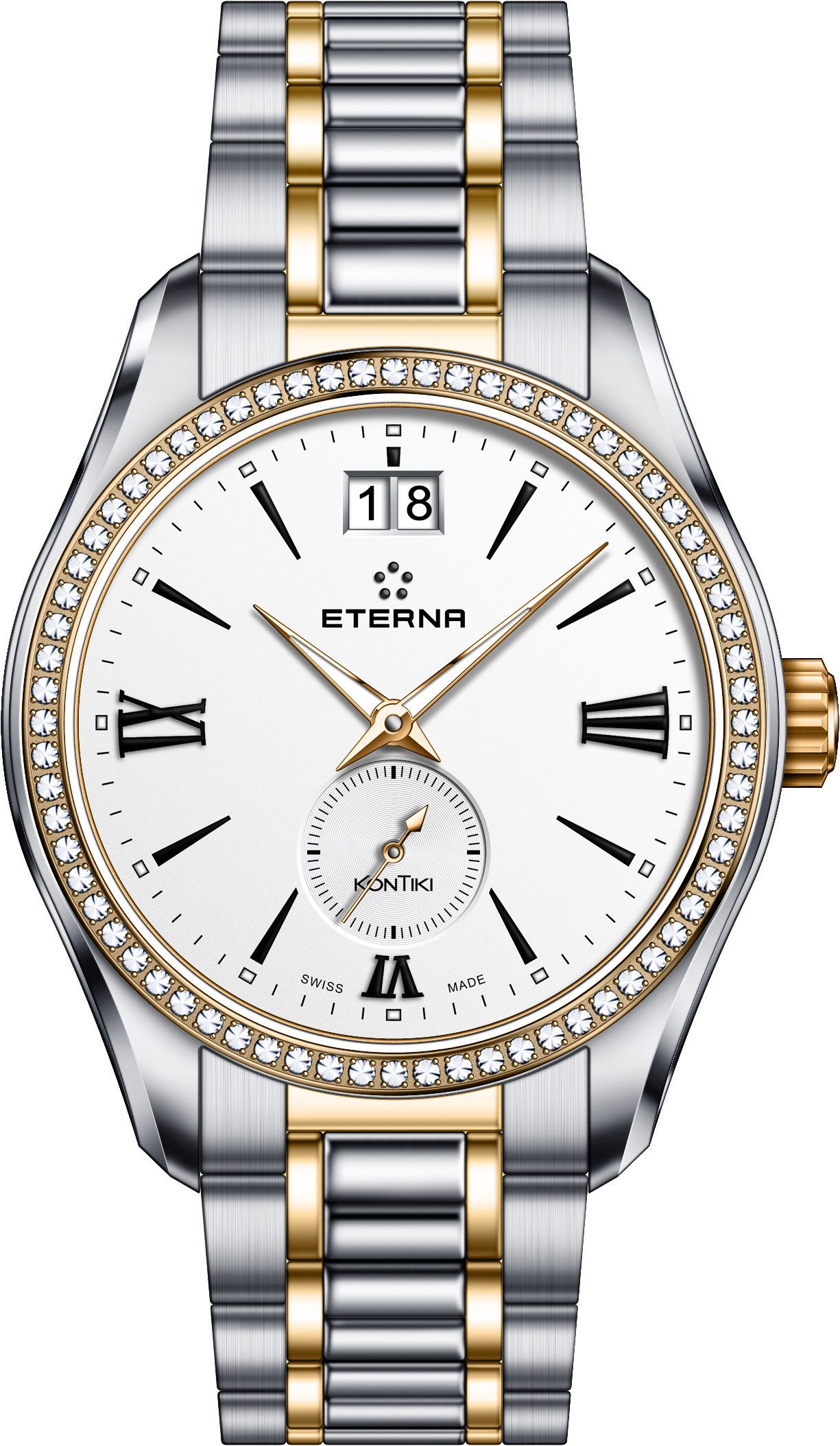Eterna Quarzuhr Diamonds Bezel Kontiki