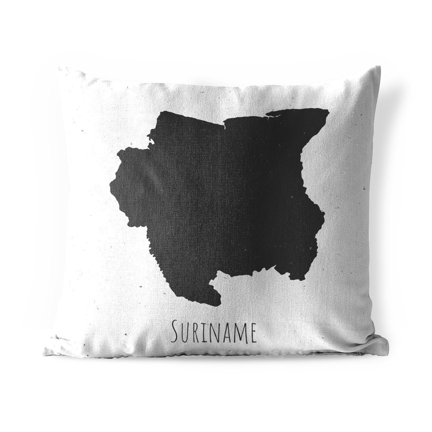 MuchoWow Dekokissen Eine Illustration von Suriname, wo die Grenzen auf der Karte, Kissenbezüge, Kissenhülle, Dekokissen, Dekokissenbezug, Outdoor