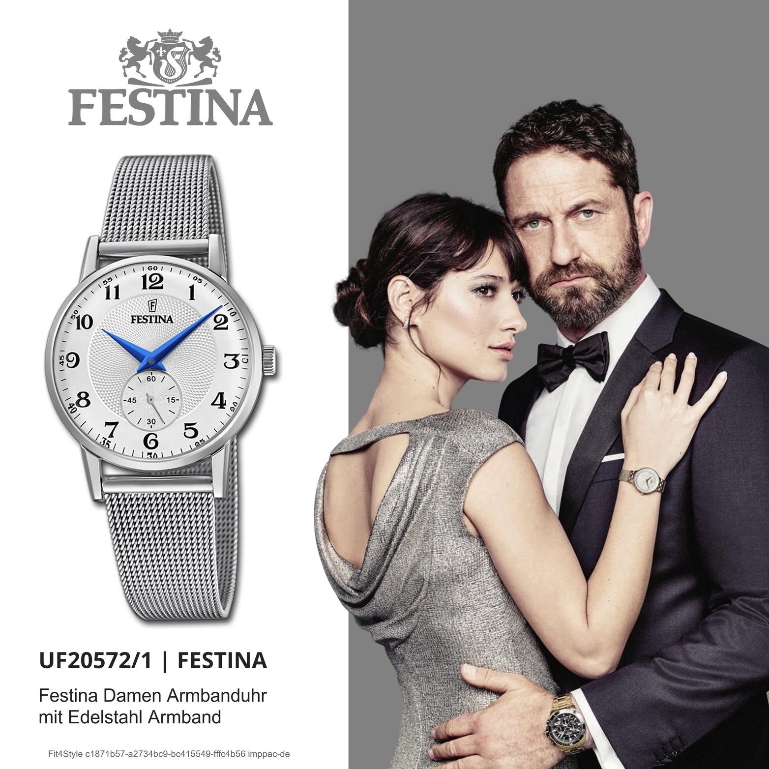 Festina 29mm) klein Festina Klassik Damenuhr Quarzuhr rund, (ca. Damenuhr silber, Edelstahlarmband Armbanduhr,