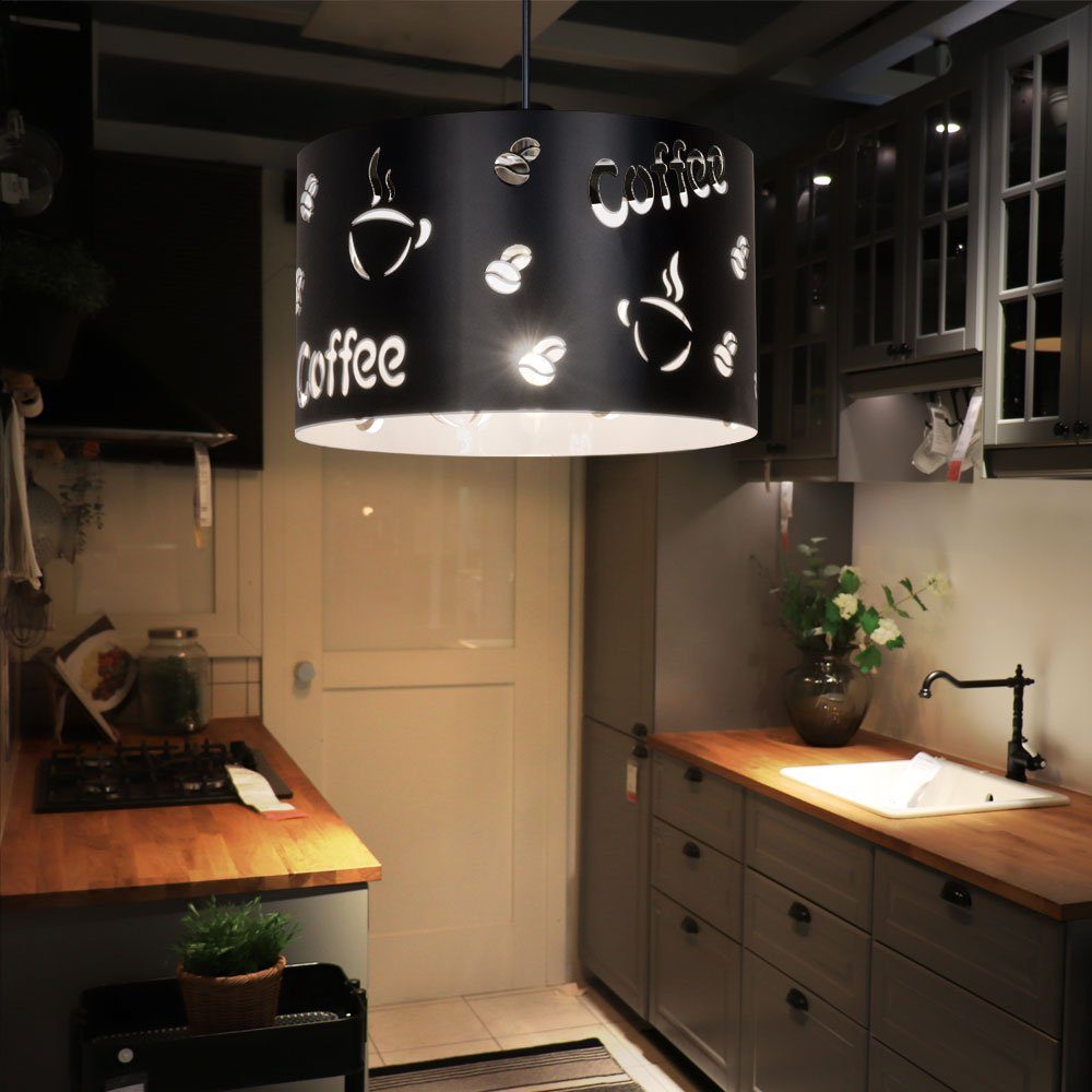 Metall Leuchte Design Hänge inklusive, Leuchtmittel Deckenleuchte, Küche Coffee Esszimmer schwarz Pendel WOFI nicht