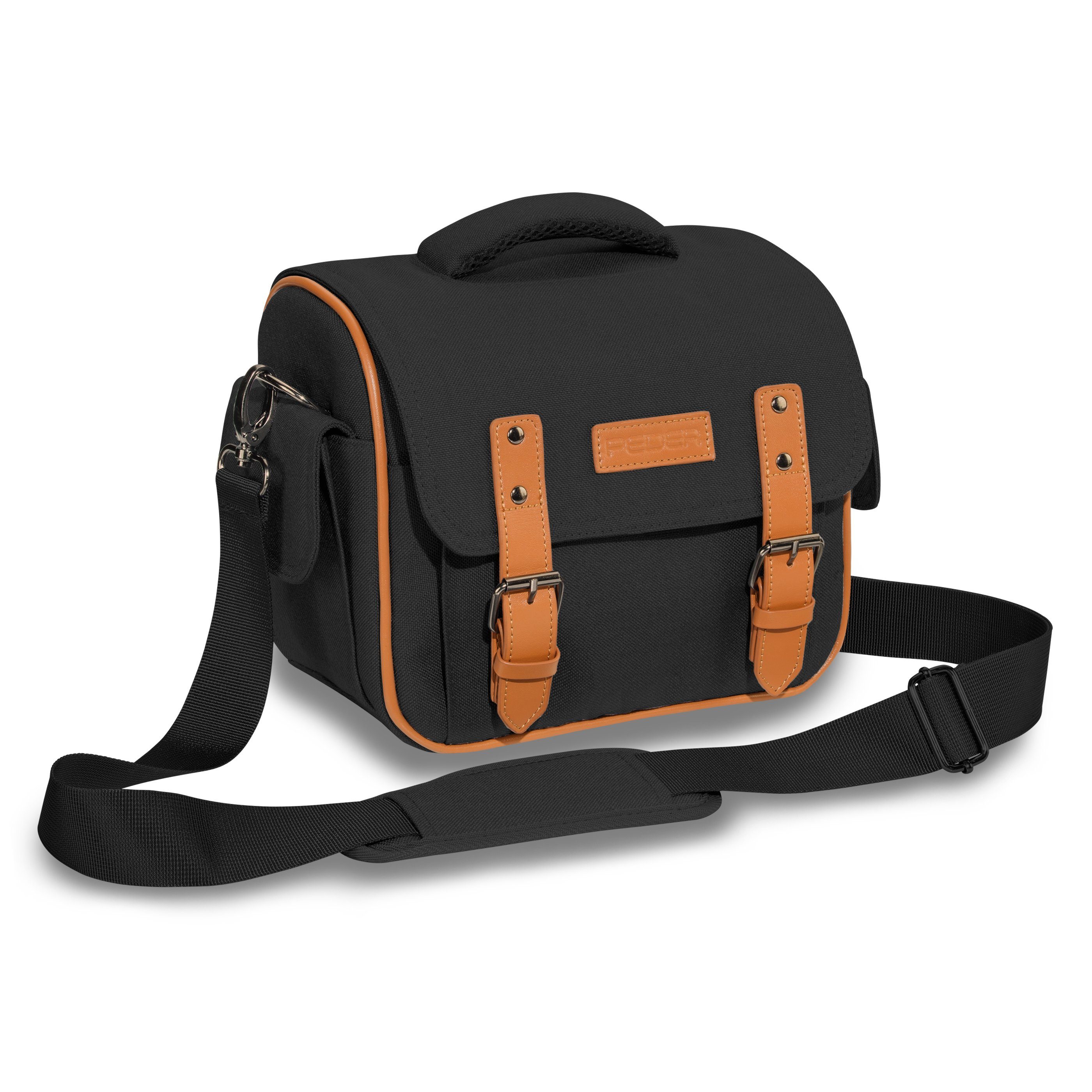 PEDEA Kameratasche VINTAGE Fototasche für Spiegelreflexkamera DSLR SLR, Regenschutz, Schultergurt, Zubehörfächer