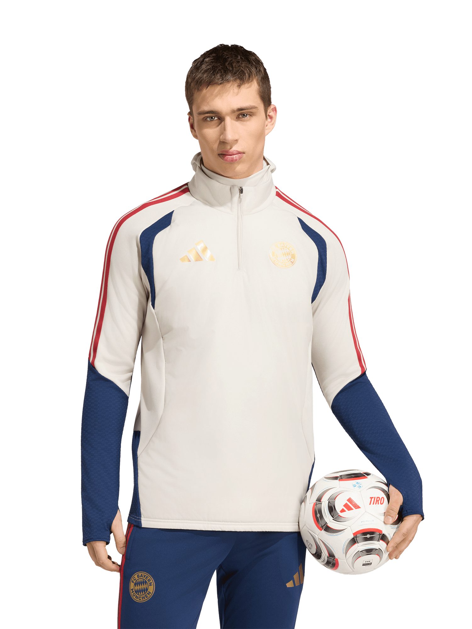 adidas Performance Sweatshirt FC Bayern München, Wintertop Teamline, Herren, Off white