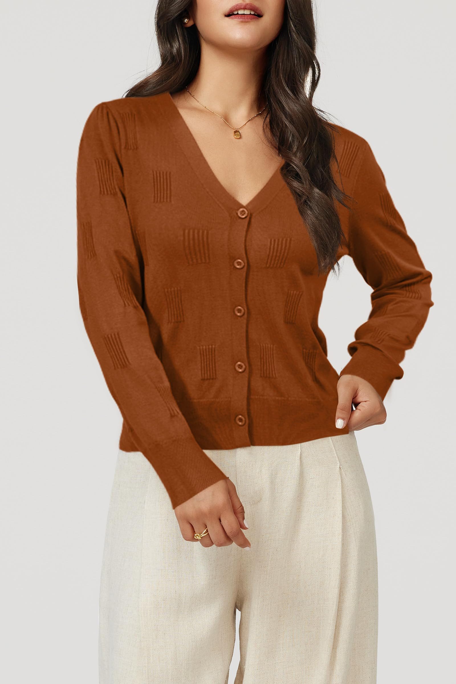 Arach&Cloz Langarmshirt Damen V-Shirt Weicher Kurzer Cardigan Pullover Tops günstig online kaufen