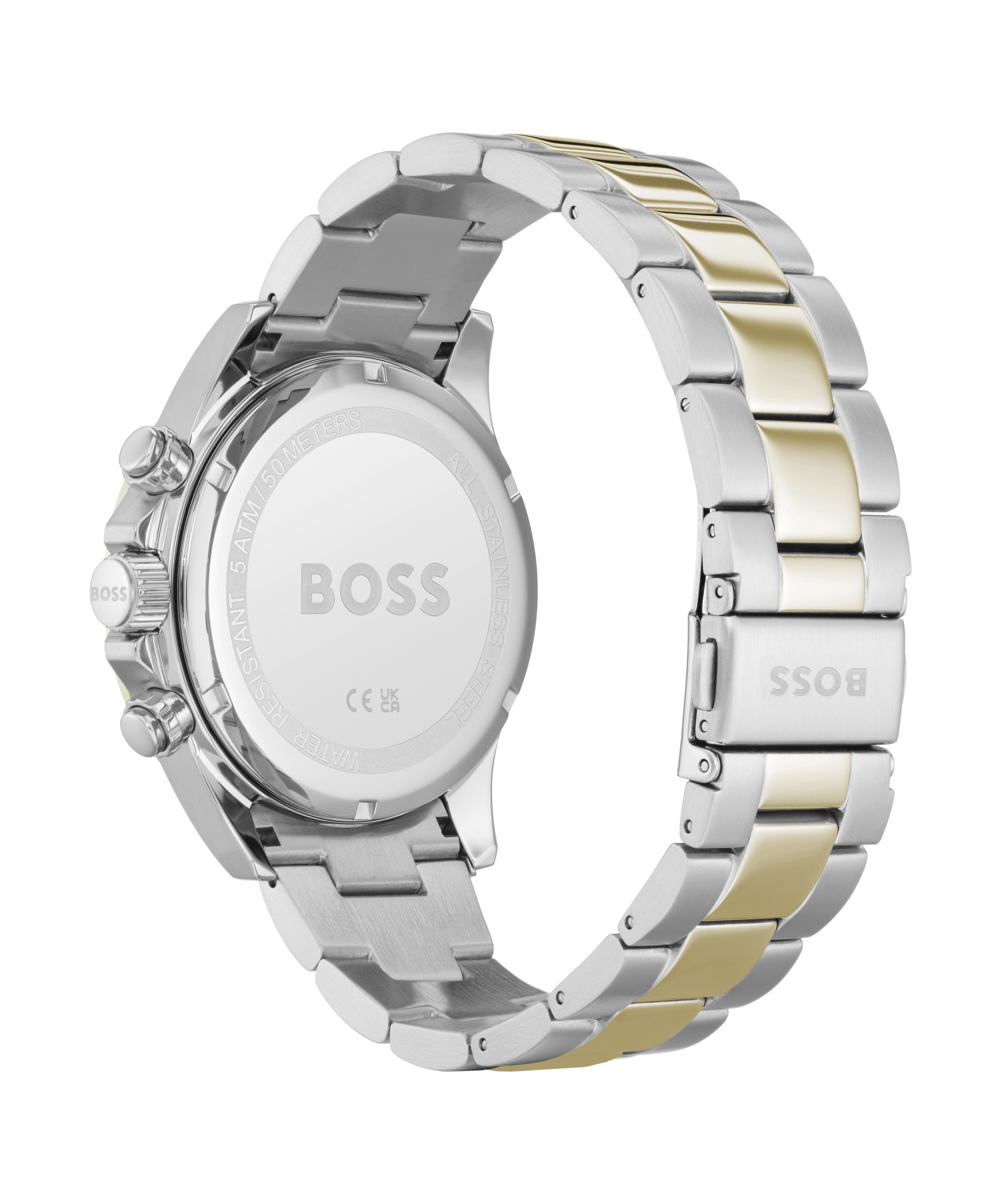 BOSS Chronograph HERO 1513767, Quarzuhr, Armbanduhr, Herrenuhr, Edelstahlarmband, analog, Tag